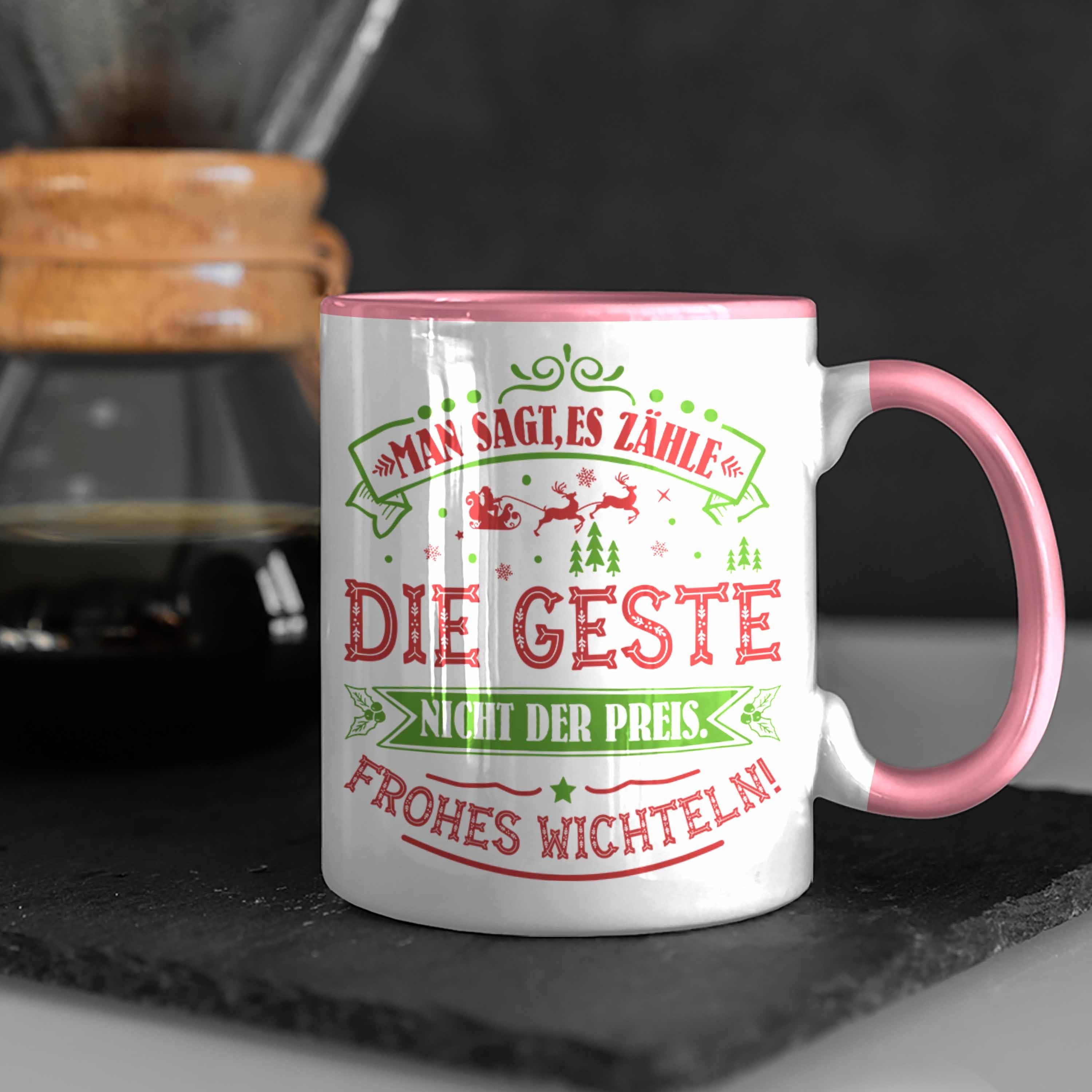 Tasse Trendation Wichtelgeschenk Euro für Wichtel Kollegen Rosa für Wichteln Frauen 20 Tasse