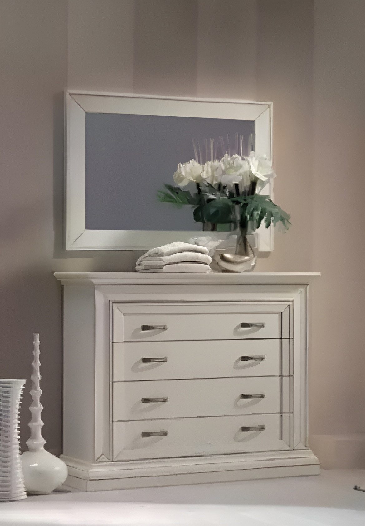 Xlmoebel Schubkastenkommode Elegante Kommode im italienischen Stil mit Spiegel aus Holz (Kommode + Spiegel), Hergestellt in Europa