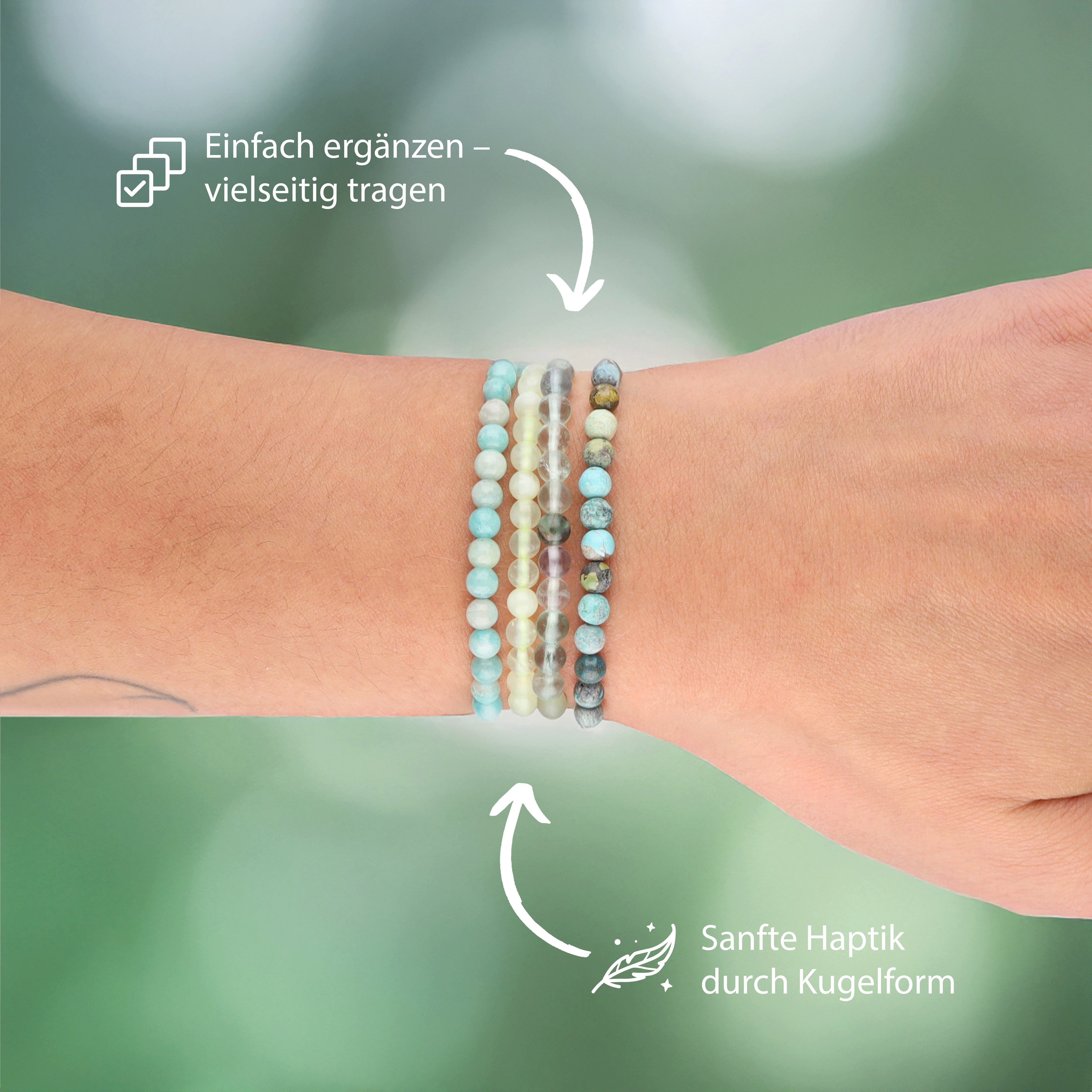 Lebensquelle Plus Armband Fluorit Mini-Kugelarmband, 4 mm – Bild 3 von 5