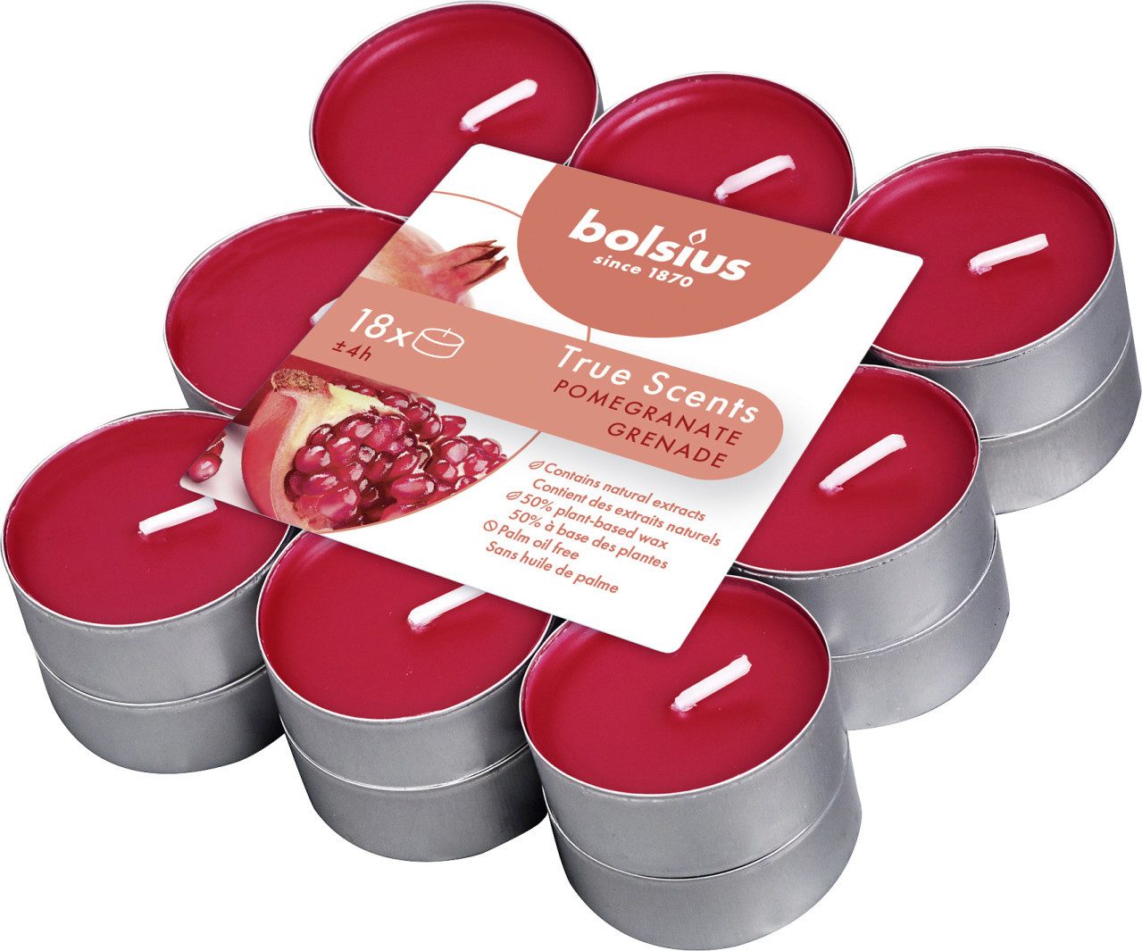 Bolsius Teelicht Bolsius Duftteelichter Granatapfel, Höhe 1,15 cm