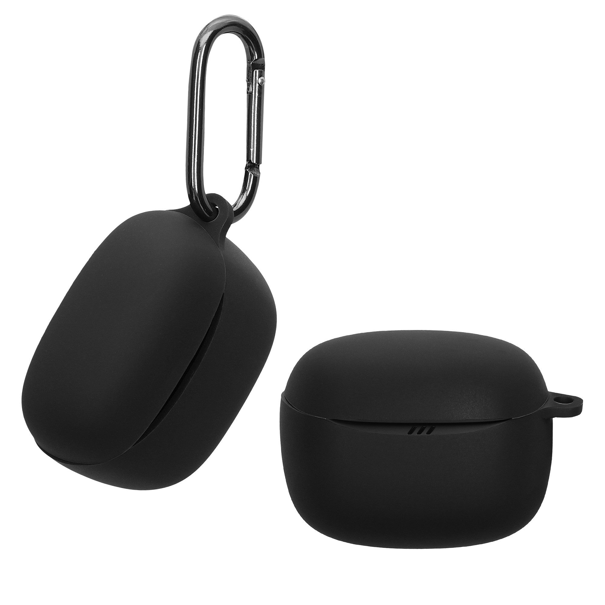 kwmobile Etui Schutzhülle für JBL Tune Buds 2 Hülle, TPU Silikon Case für Kopfhörer Ladecase stoßfestes Cover mit Karabiner von kwmobile
