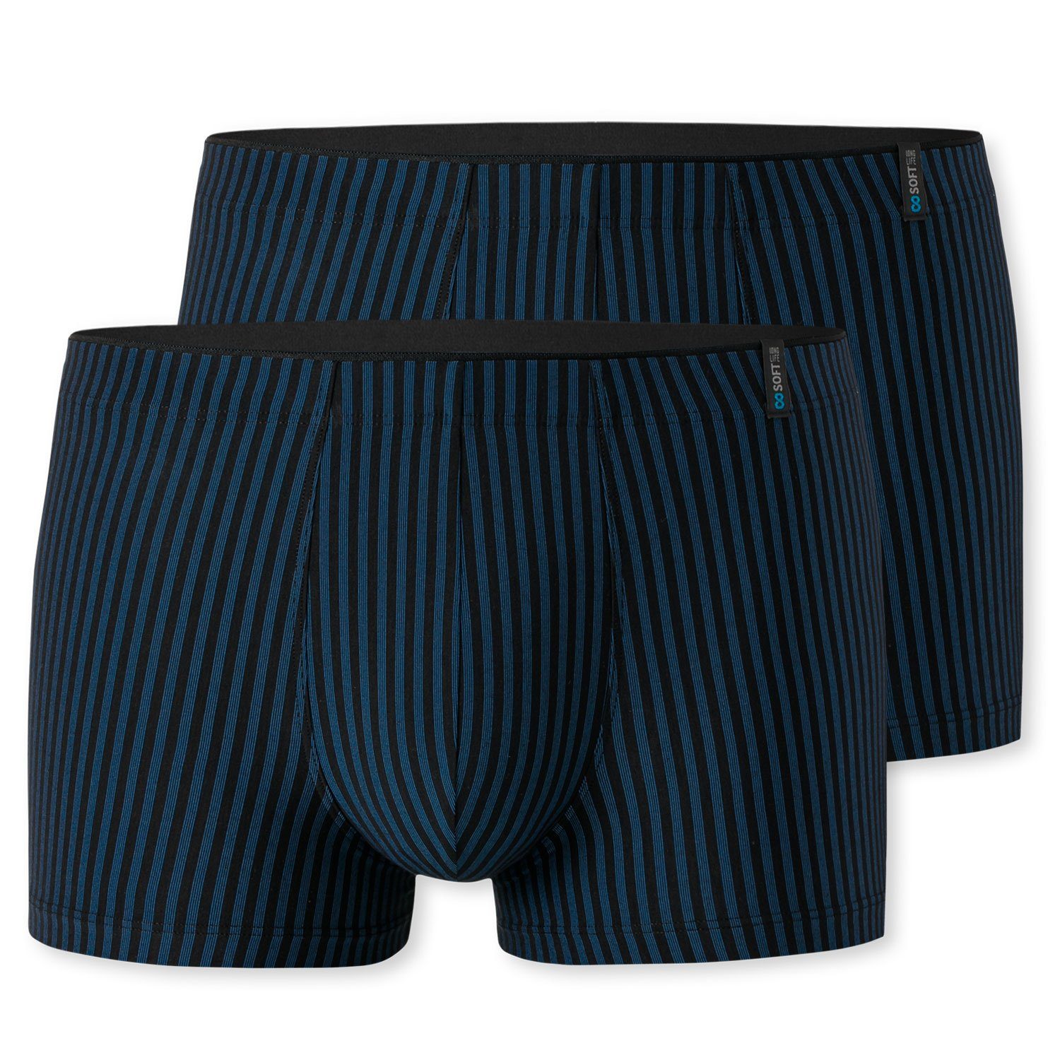 Eingriff, navy (2-St) ohne Boxershorts innenliegender Schiesser körpernaher Schnitt, gestreift Shorts Webgummibund