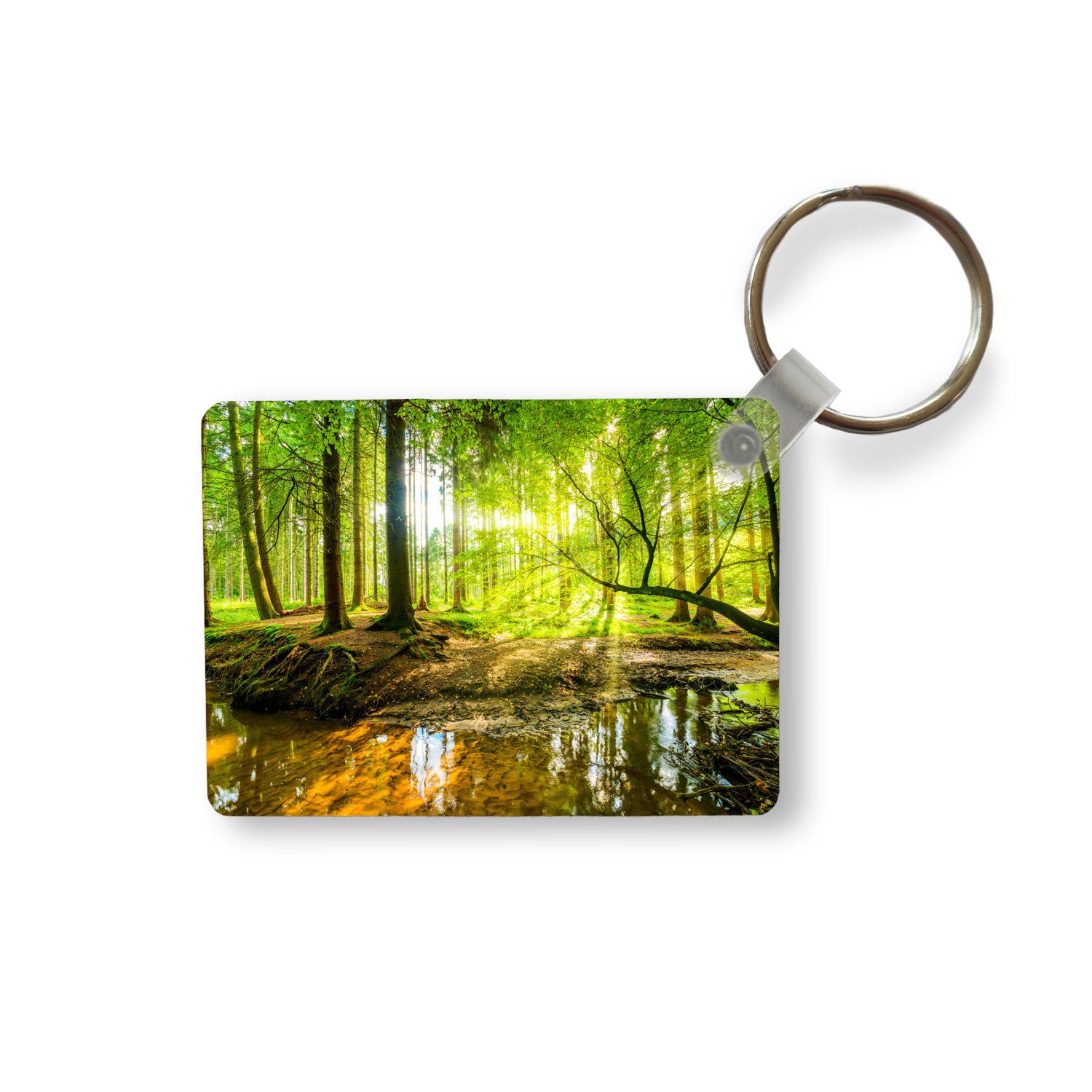 Schlüsselanhänger Wald - Landschaft - Wasser - Bäume - Sonne - Grün - Natur