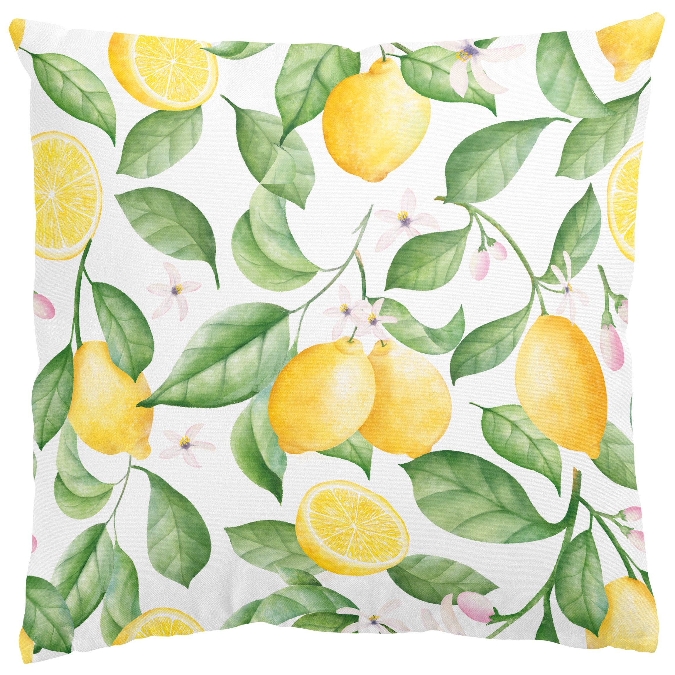 Bilderdepot24 Dekokissen drinnen Kissenhülle/ Sofakissen/ Zierkissen Kissenhülle gelb Kulinaris, Bezug Aquarell mit / ohne Füllung Zierkissen Outdoor Sofa Bett