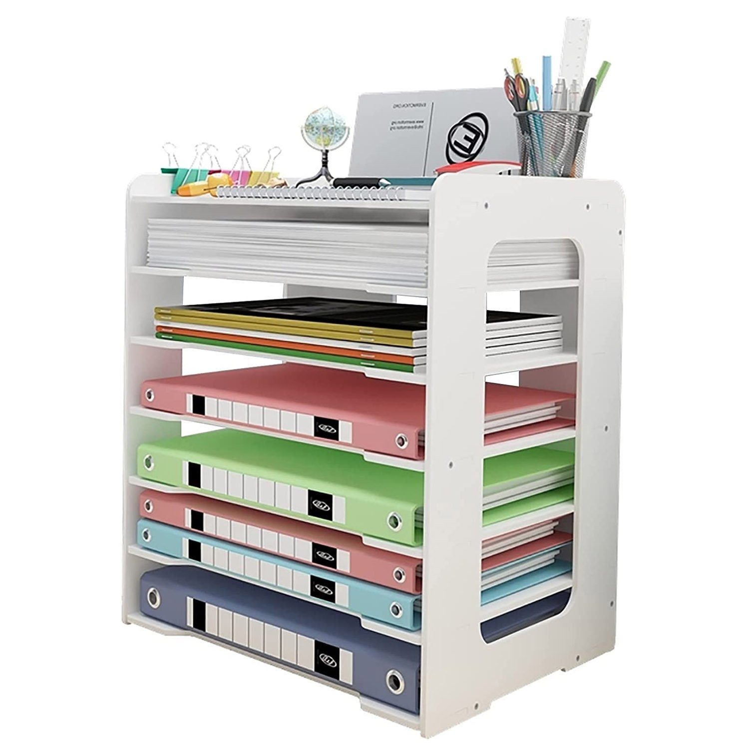 1 Stpck Genlesh Ordnungsbox Dokumentenregal Organizer Ablage Stapelbar für Zeitschriftenpapier Büro 