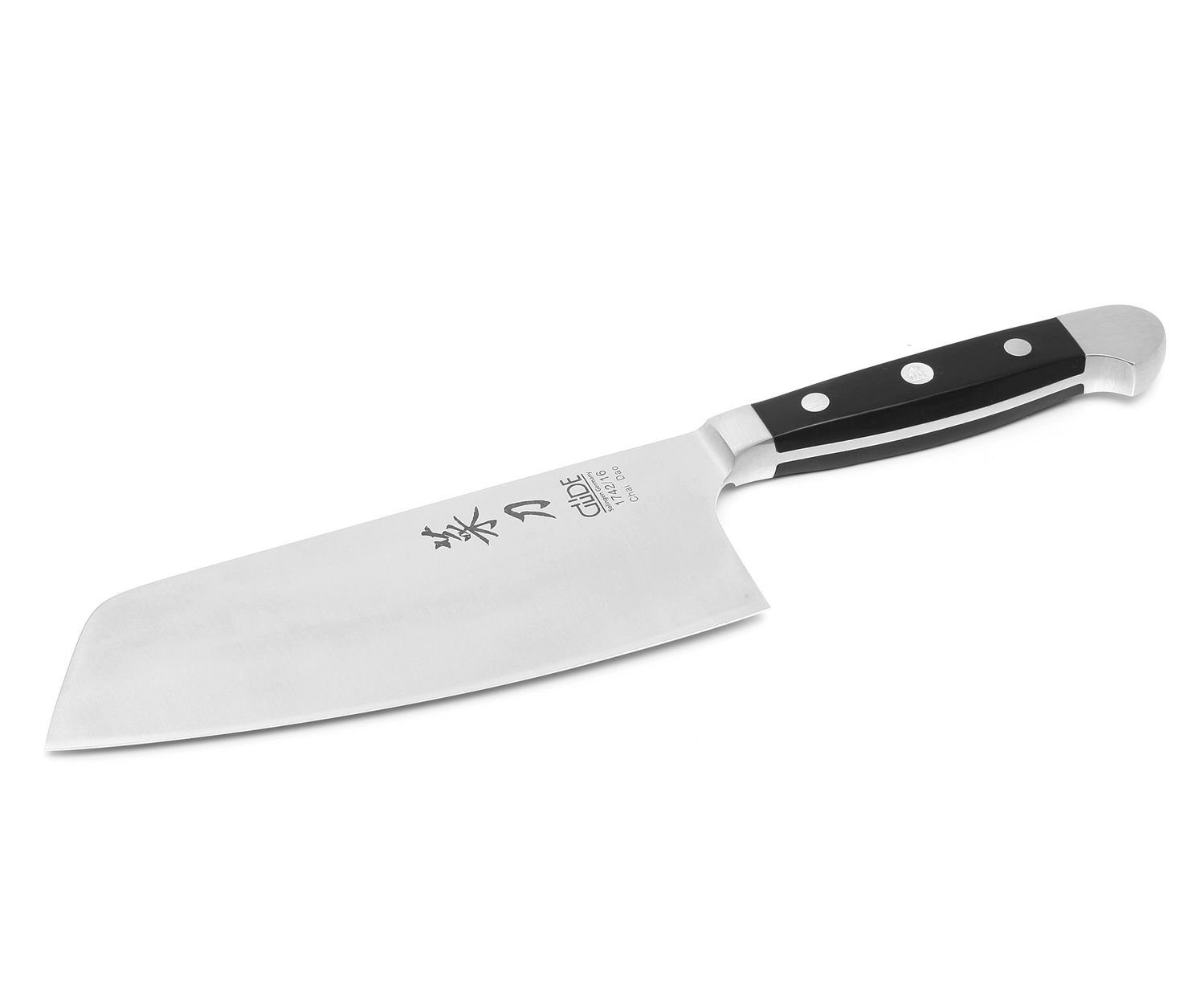 Güde Messer Solingen Asiamesser Chai Dao Messer Alpha, Alpha Olive, Alpha Fasseiche, rostfreier Chrom-Vanadium-Molybdän Messerstahl