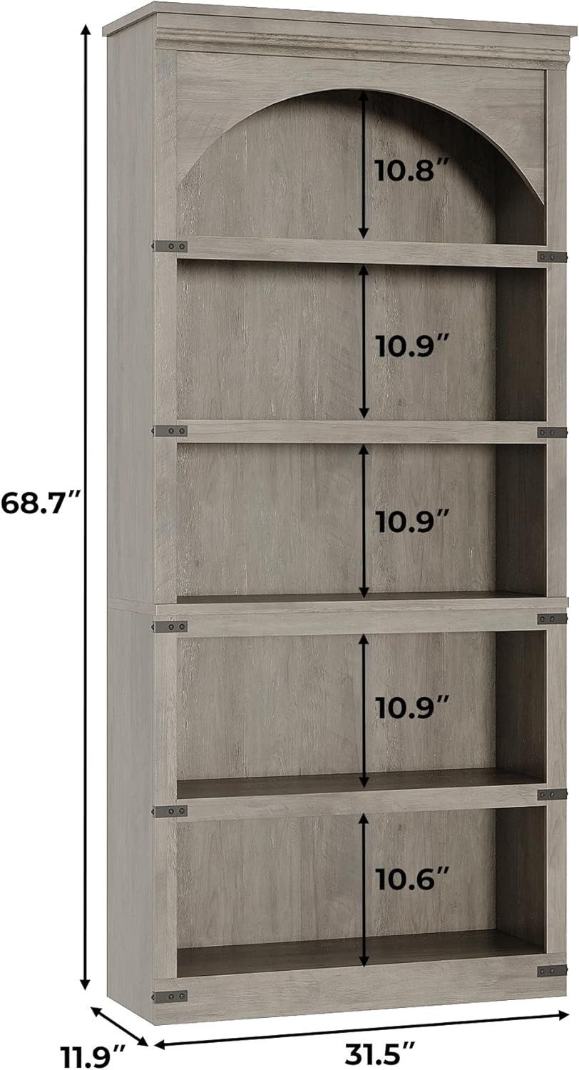 GarveeMore Bücherregal Gewölbtes mit 5 stufiger,174.5cm hohes Bücherregal a günstig online kaufen