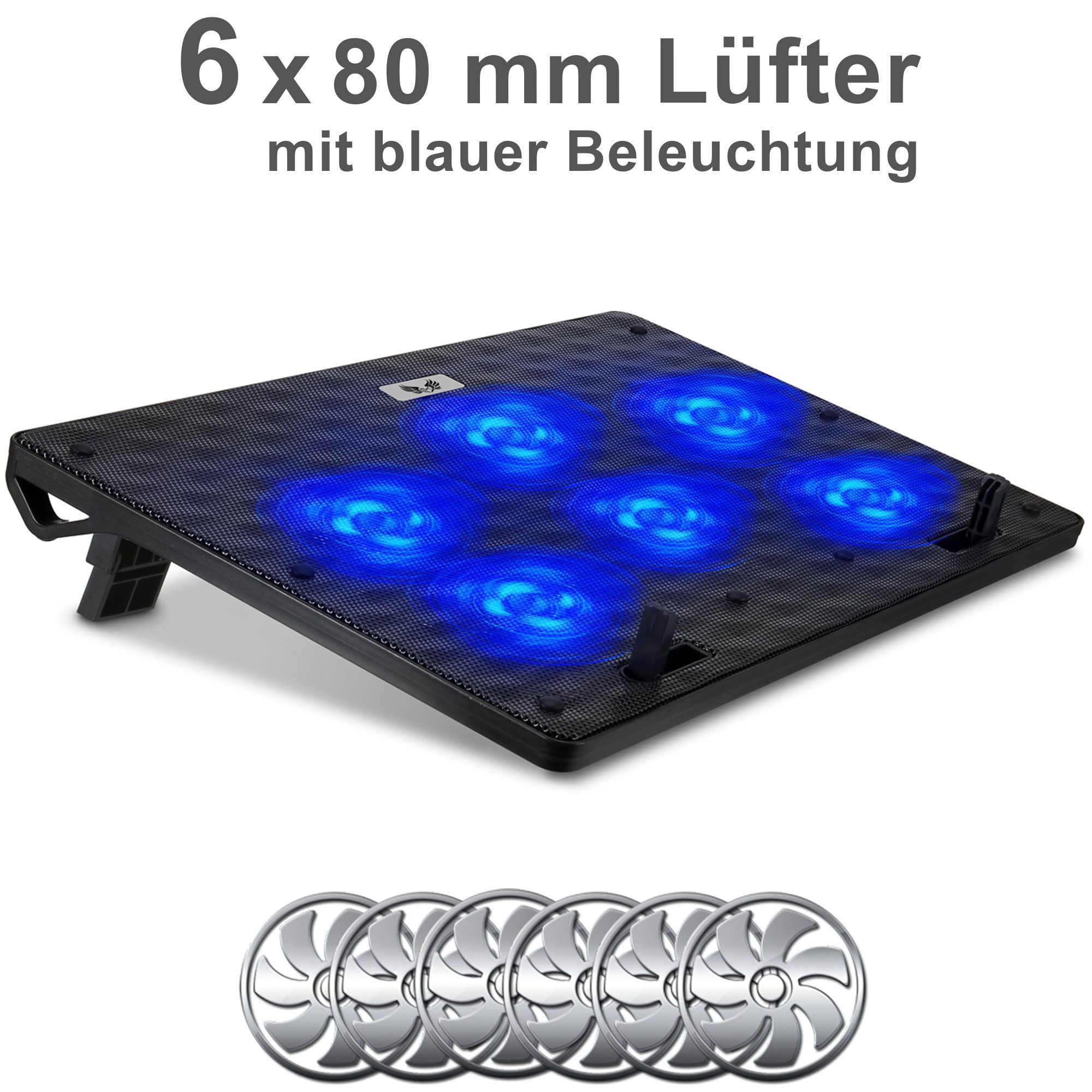 Blumax SK Notebook Laptop Kühler Cooler Kühlpad Ständer 6x Lüfter Kamera-Akku – Bild 4 von 5