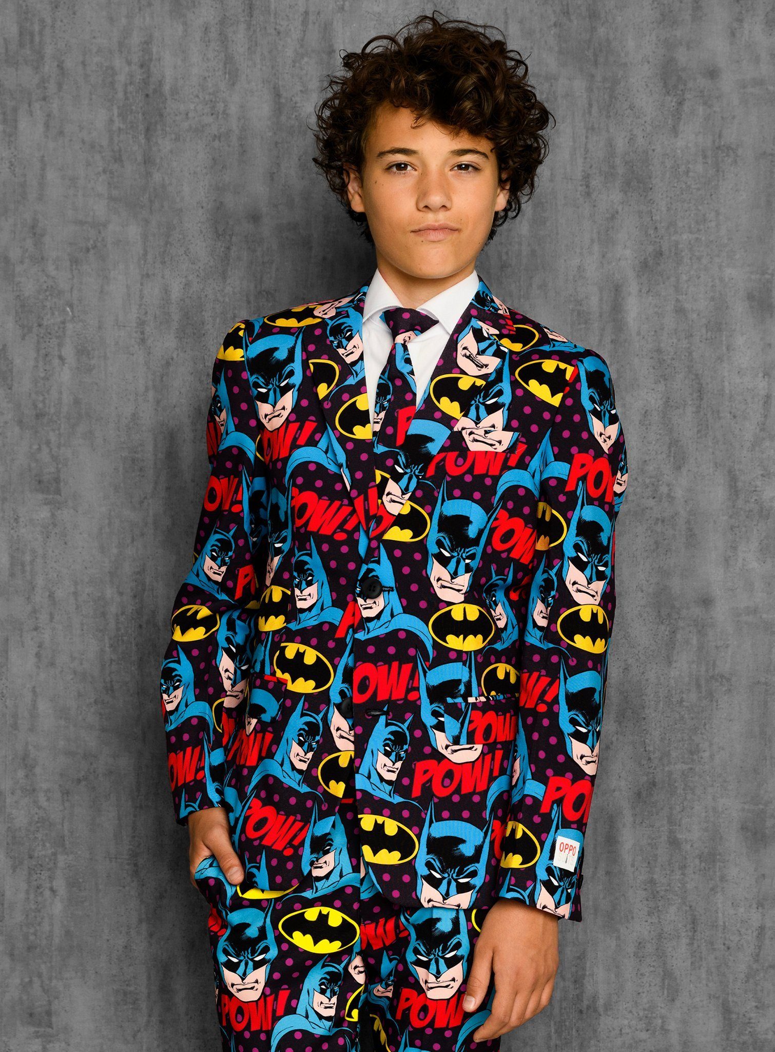 Opposuits Partyanzug Teen Dark Knight, Mit diesem Anzug für Jugendliche wird auch dem Dark Knight nichts zu