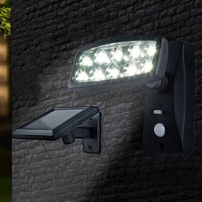 BURI LED Dekolicht LED Solar-Strahler mit Bewegungsmelder Wandlampe Außenleuchte Gartenla
