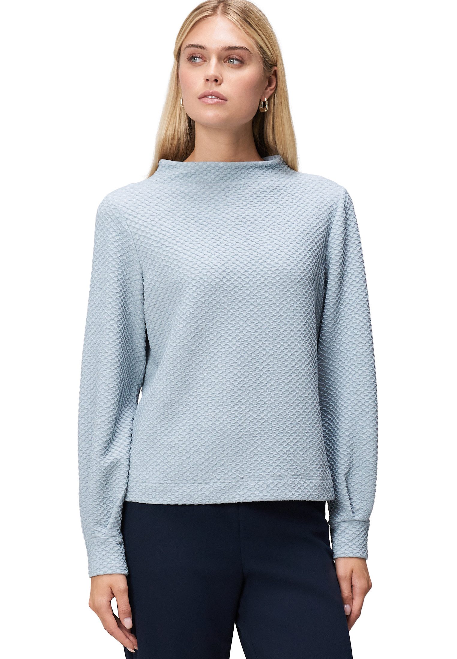 Zero Sweatshirt Damen Sweatshirt strukturiert Stehkragen strukturiert günstig online kaufen