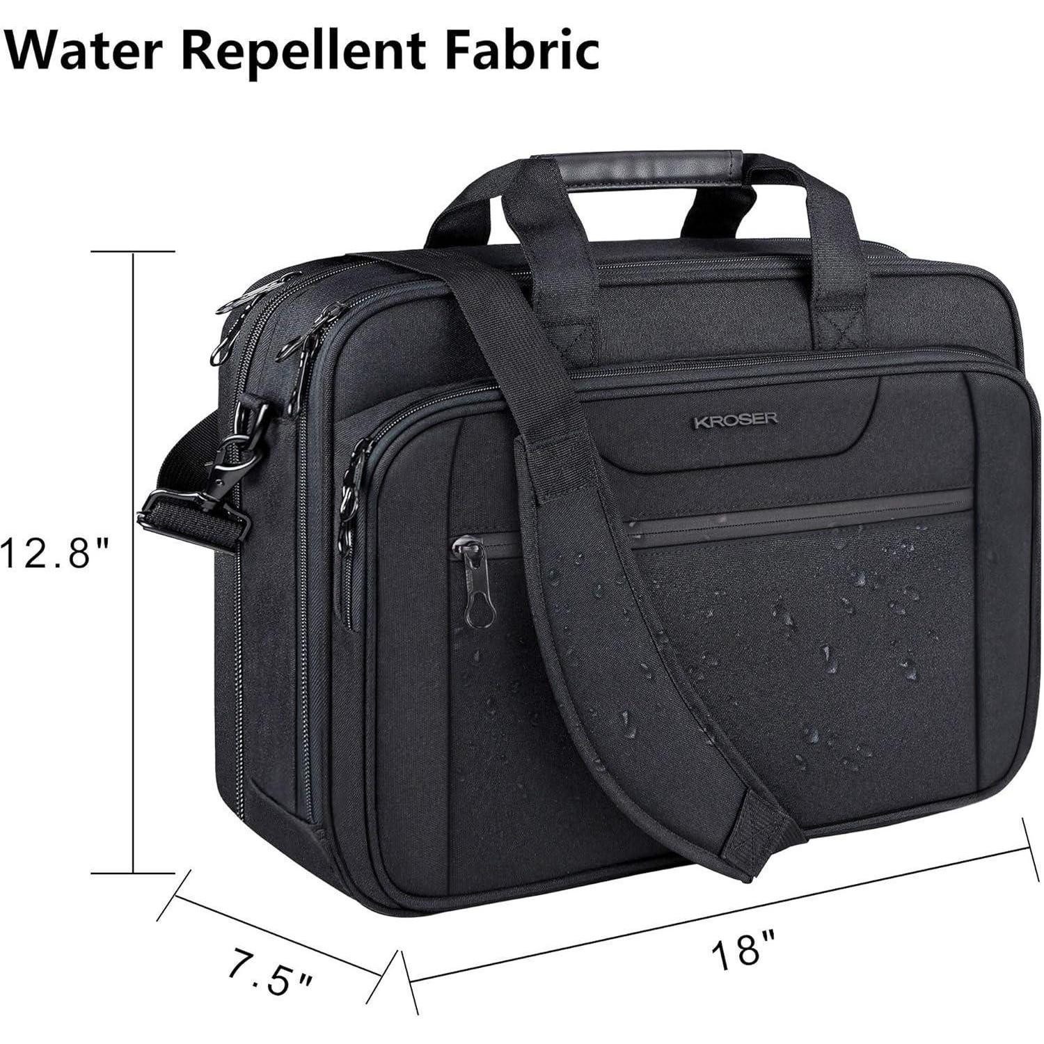 LuxusKollektion Laptoptasche Laptop Aktentasche 17,3 Zoll erweiterbar wasserabweisend – Bild 3 von 5