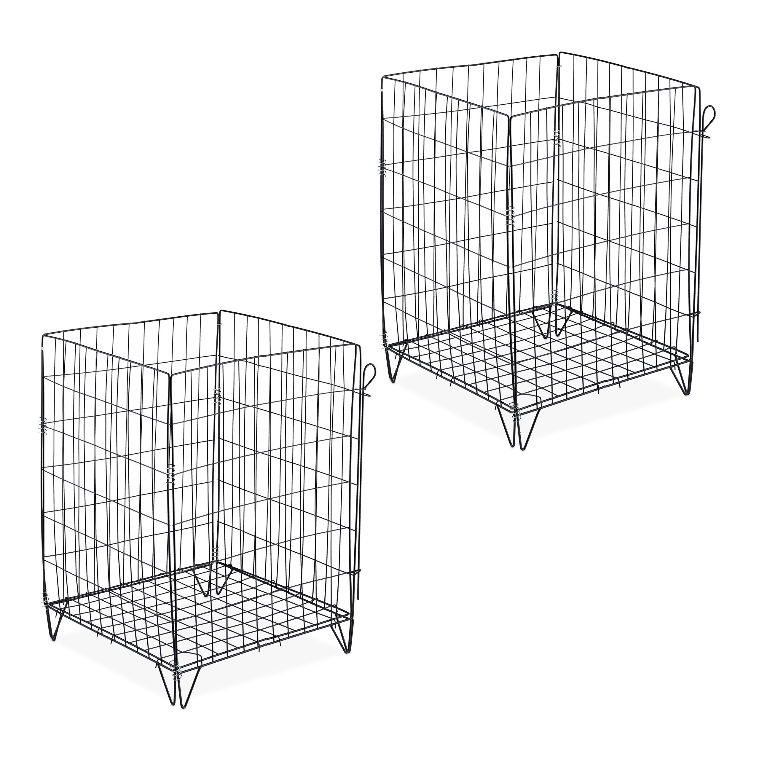 relaxdays Komposter Metall mit Bodengitter 2er Set, BxTxH: 46x46x68 cm, 120 l, (2 St)
