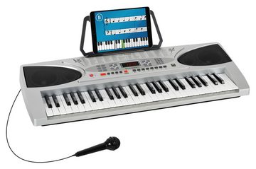 McGrey Home Keyboard LK-5430 - 54 Leuchttasten Einsteigerkeyboard, (Spar-Set, 4 tlg., inkl. Mikrofon, Keyboardständer und Bank), 100 Sounds & Rhythmen, umfangreiche Lernfunktion