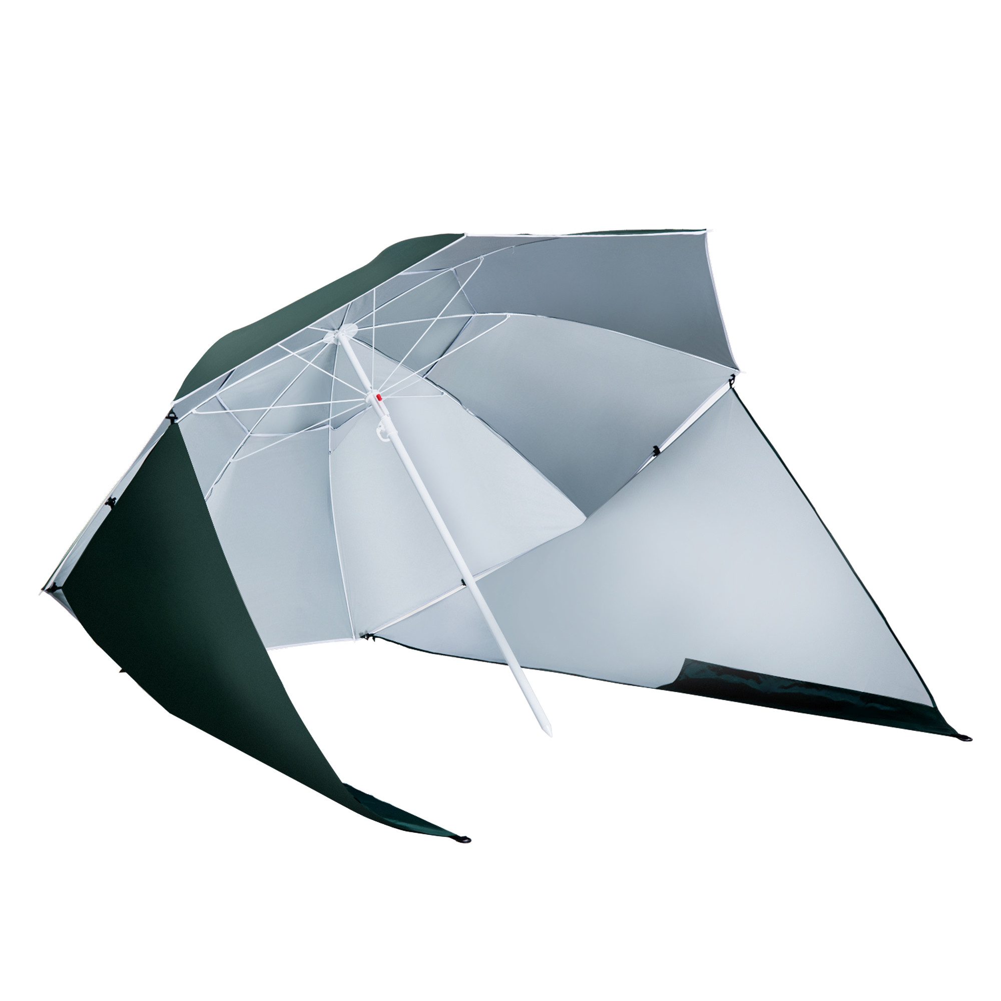 Sonnenschirm Strandmuschel, Metall, Polyester mit Silberbeschichtung
