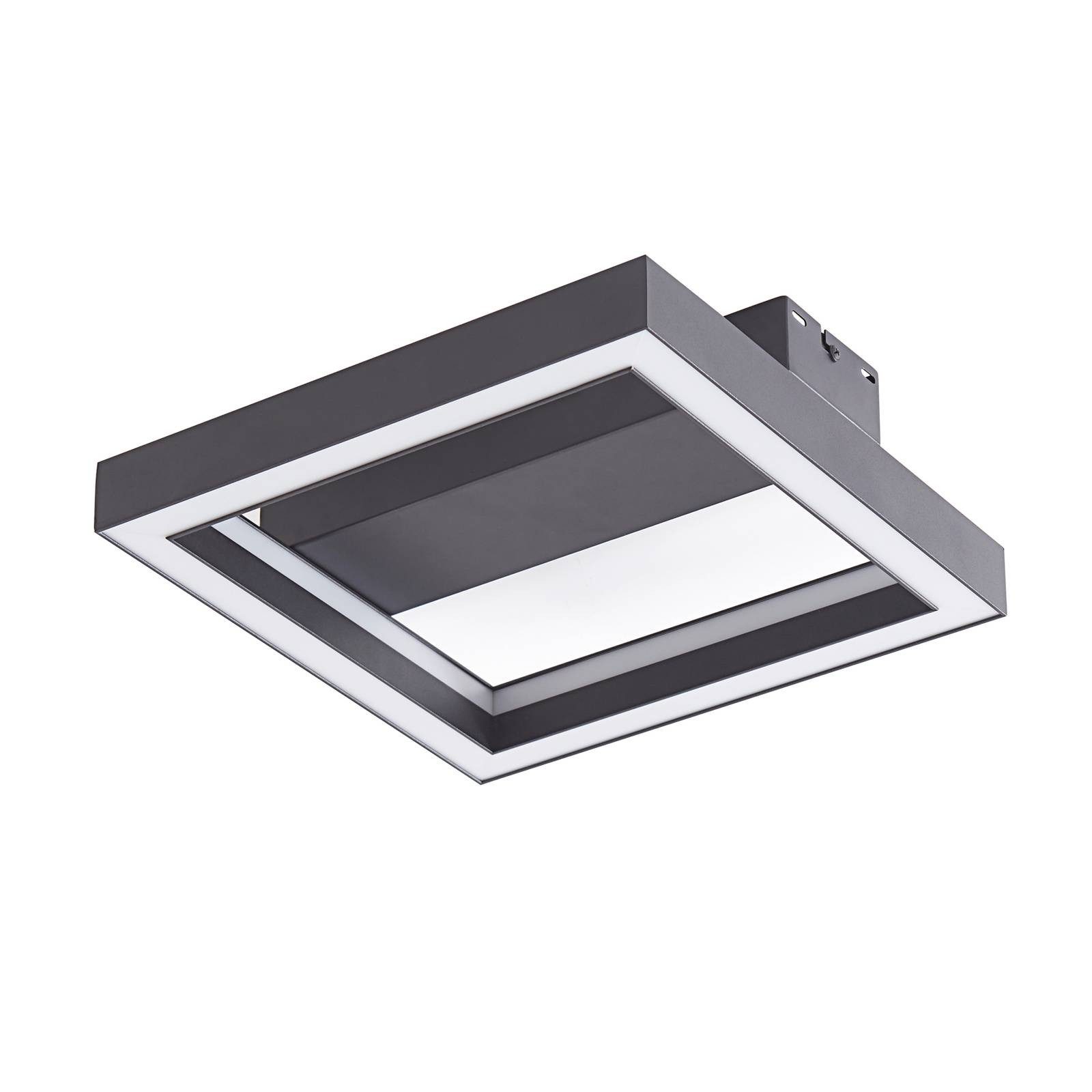 Lucande Deckenleuchten Tjado, LED, Metall, Schwarz Farbwechsel RGB + weiß IP20 mit Fernbedienung, LED 18W gesamt, Farbwechsel RGB + weiß