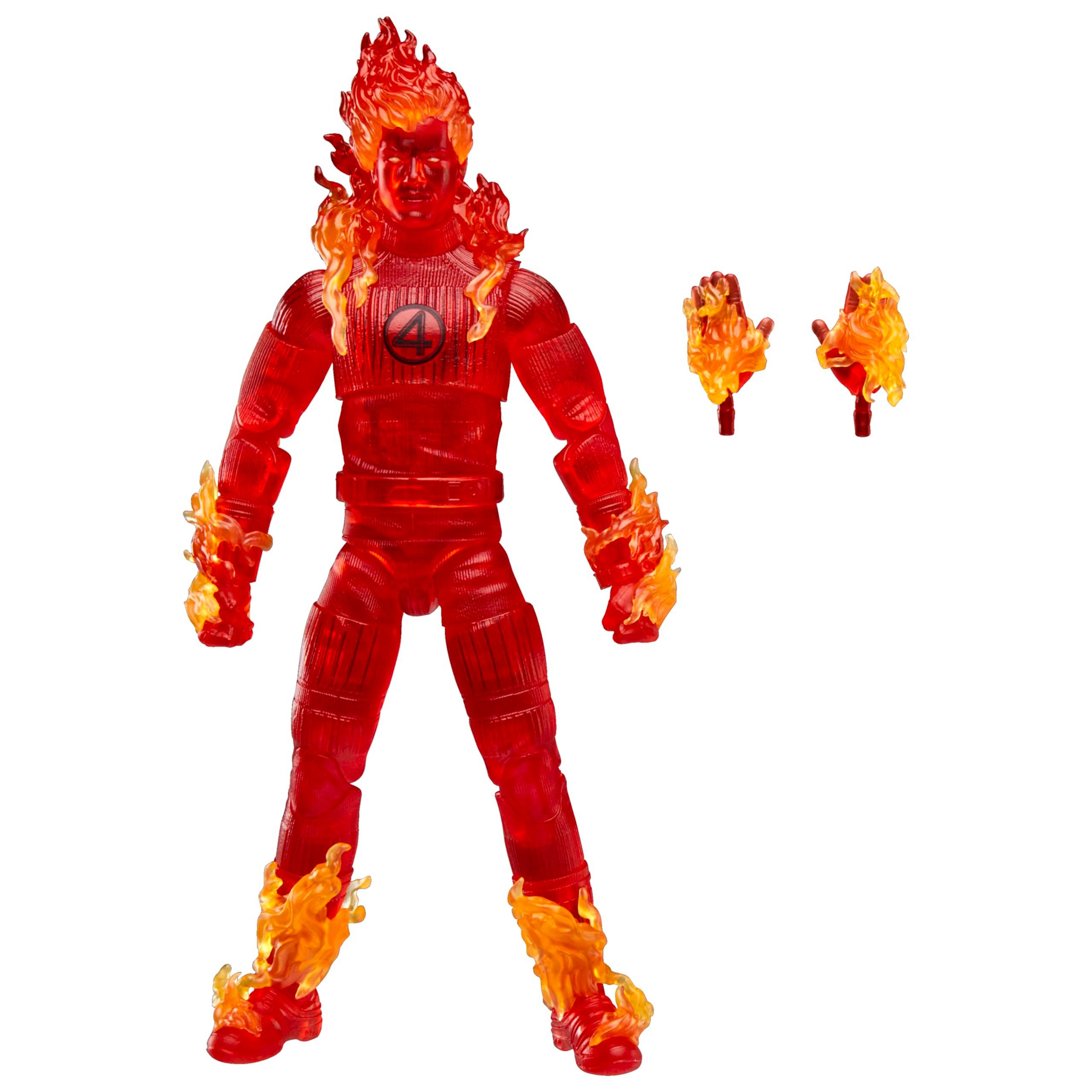 Hasbro Actionfigur Marvel Legends Series Human Torch (Johnny Storm), detailgetreue Marvel Legends-Sammelfigur mit vielen Bewegungspunkten