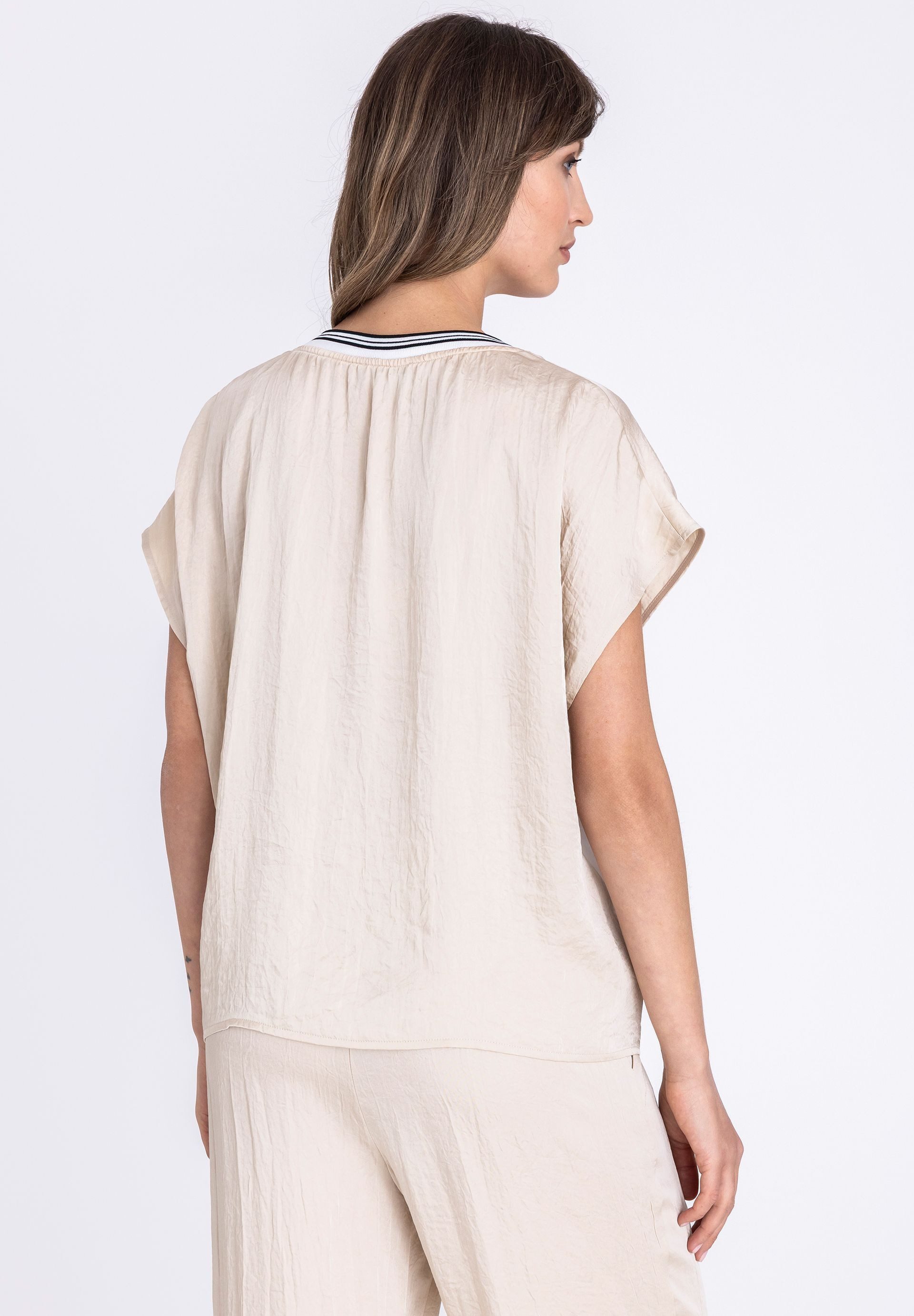 TUZZI T-Shirt mit Rippkragen