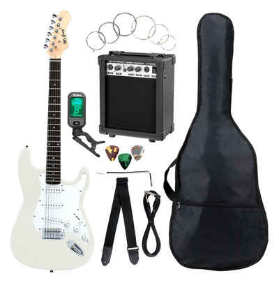 McGrey E-Gitarre Rockit elektrische Gitarre, ST-Style, Komplettset 4/4, 8-St., inkl. Verstärker, Tasche, Stimmgerät, Plektren, Gurt und Kabel, 10 Watt (RMS) Gitarrenverstärker inklusive!
