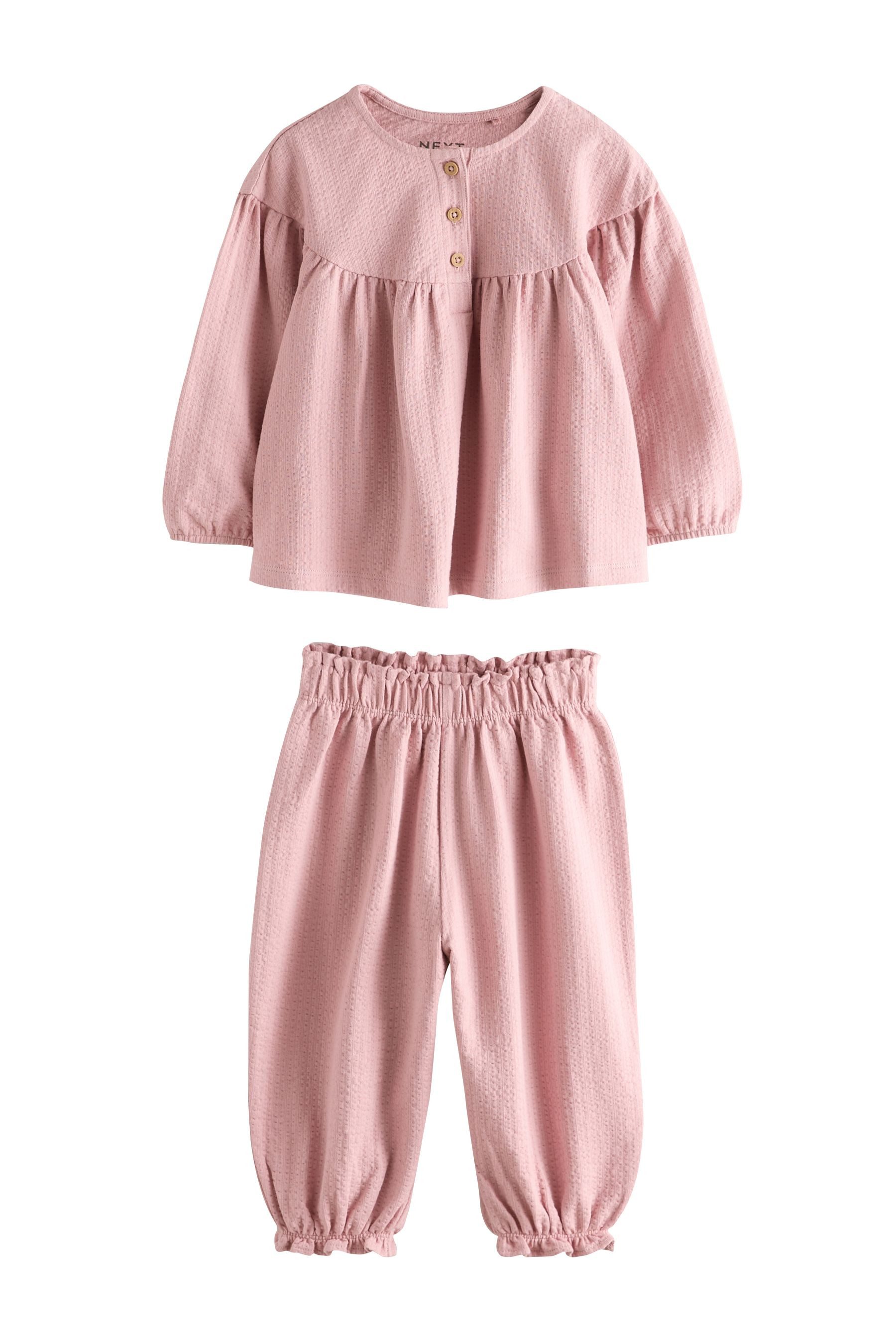Next Langarmshirt & Leggings Langärmelige Bluse und Pluderhose, 4er-Pack (4-tlg) – Bild 3 von 5