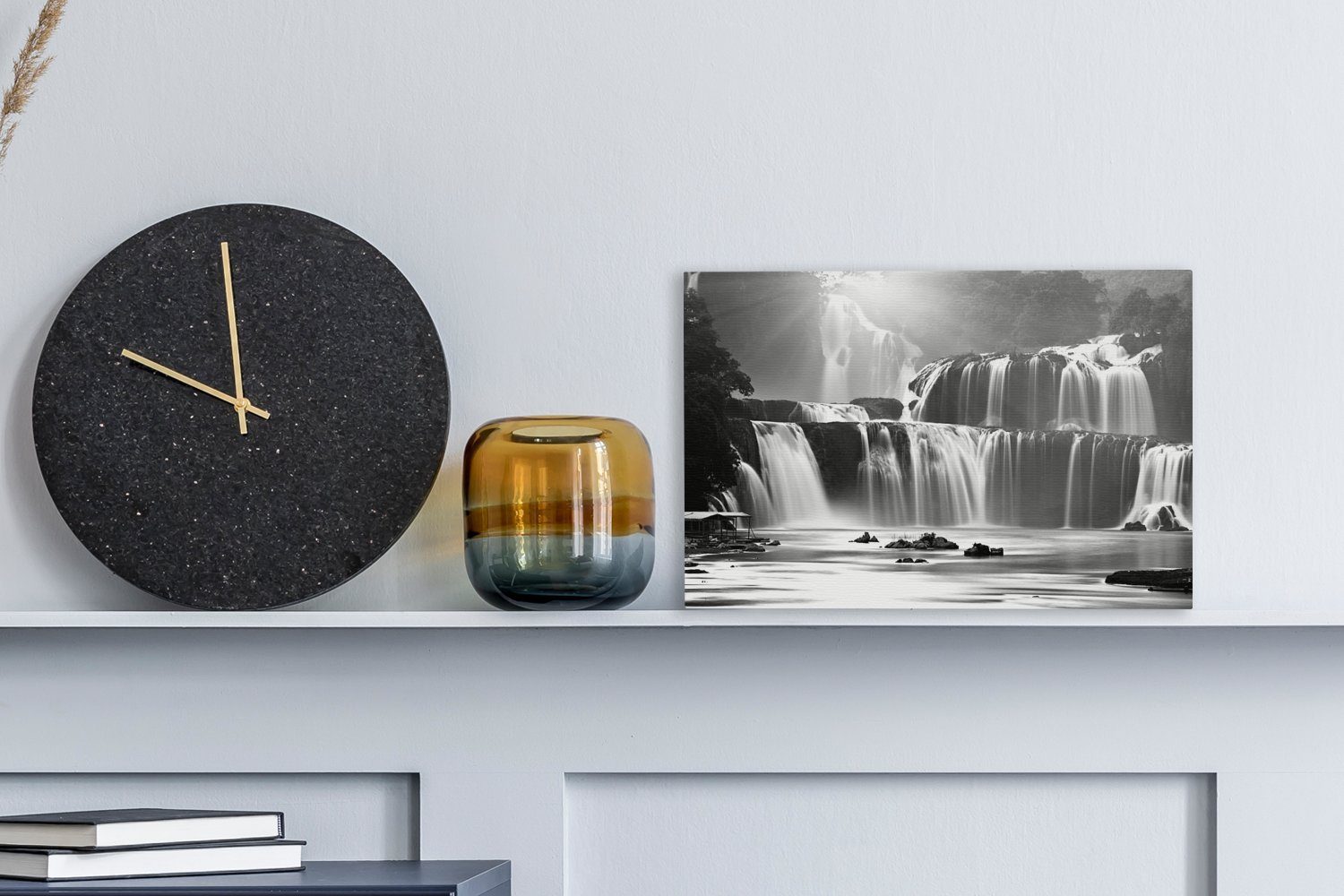 OneMillionCanvasses® Leinwandbild Wasserfall - Schwarz - günstig online kaufen