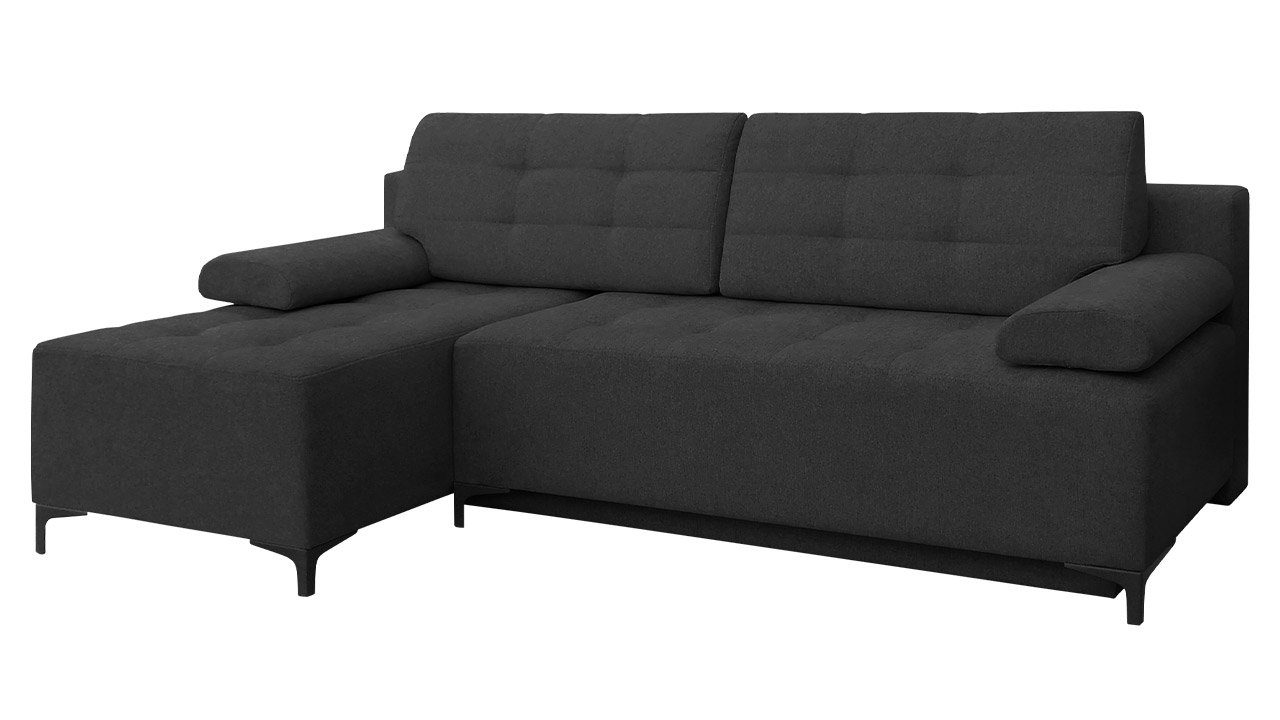 MIRJAN24 Ecksofa Fabio, mit Bettkasten und Schlaffunktion, Füße aus Metall, Kissen mit Reißverschluss