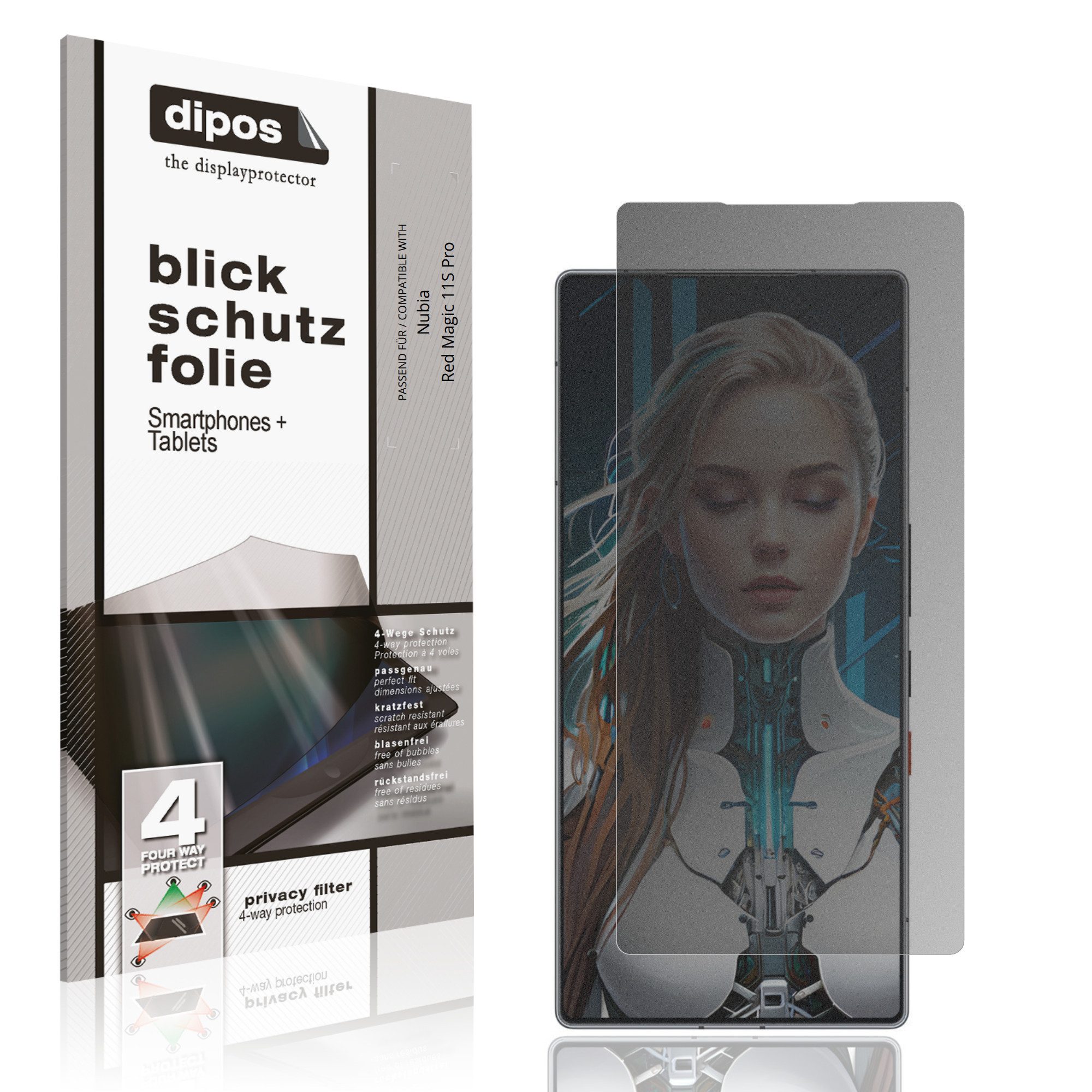 dipos Displayschutzfolie Schutzfolie für Nubia Red Magic 11S Pro, 1 Stück, Displayschutz Schutz Folie Made in Germany
