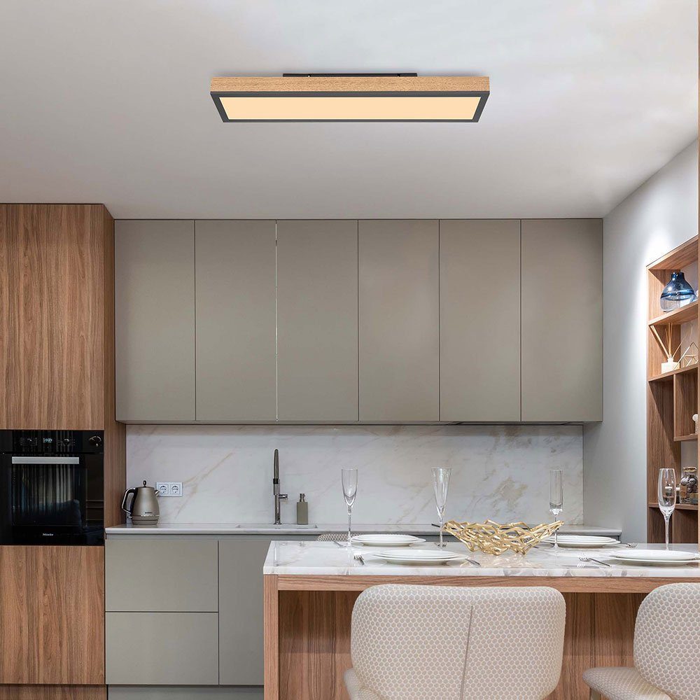 etc-shop LED Deckenleuchte, LED Leuchtmittel Deckenleuchte Warmweiß, Holz Holz Deckenlampe inklusive, Wohnzimmer