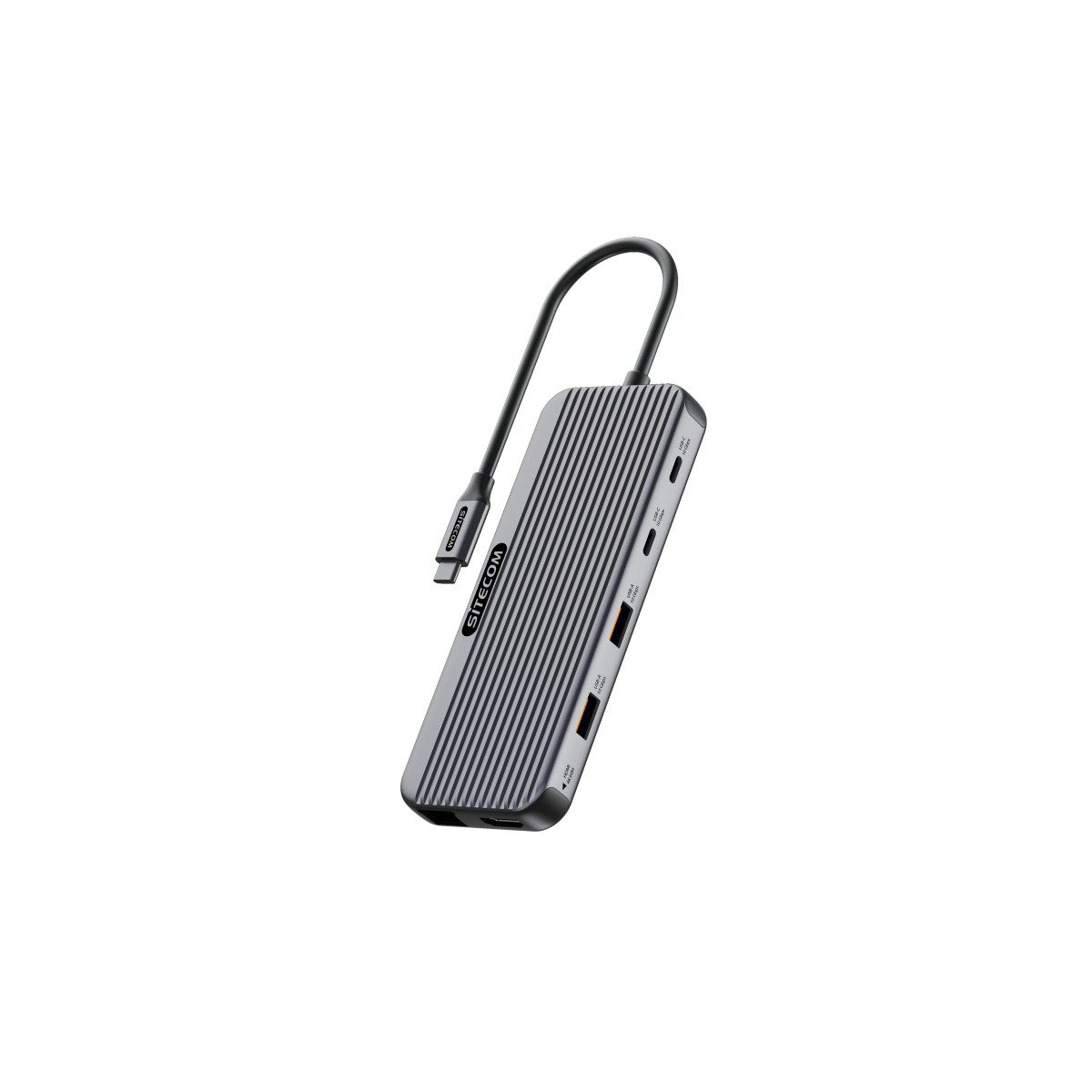 Sitecom USB-Verteiler 8 in 1 USB C Multiport Adapter Pro mit 2x HDMI und 100W PD