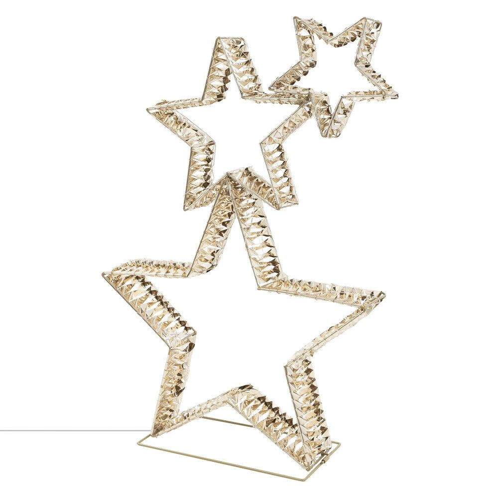ECD Germany LED Stern Weihnachtsdeko LED Stern Weihnachtsstern Dekostern für Weihnachten, Gold Leuchtstern 350 LEDs inkl. Timer für Innen & Außen Warmweiß