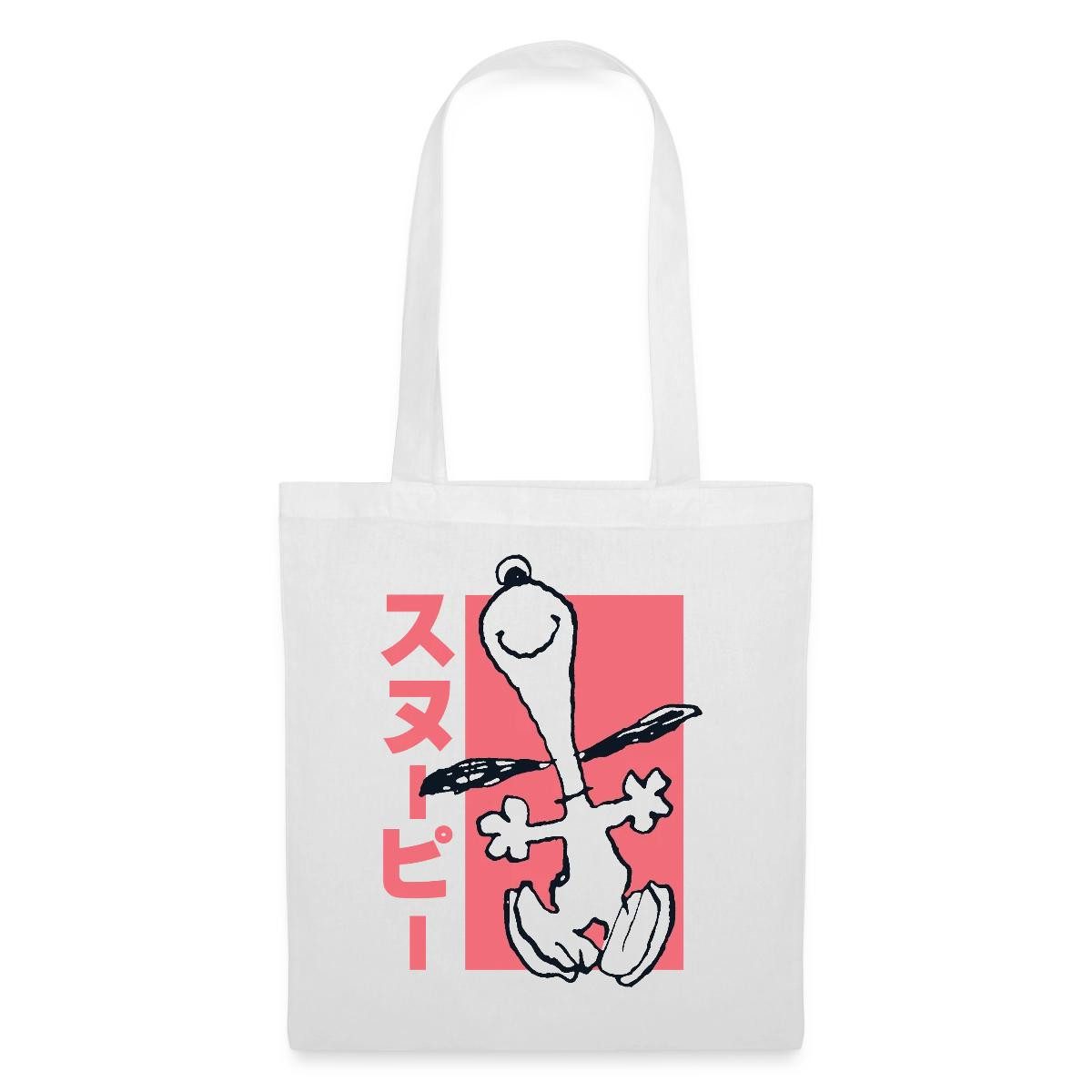 Spreadshirt Henkeltasche Peanuts Happy Snoopy Anime Stil Stoffbeutel (1-tlg)