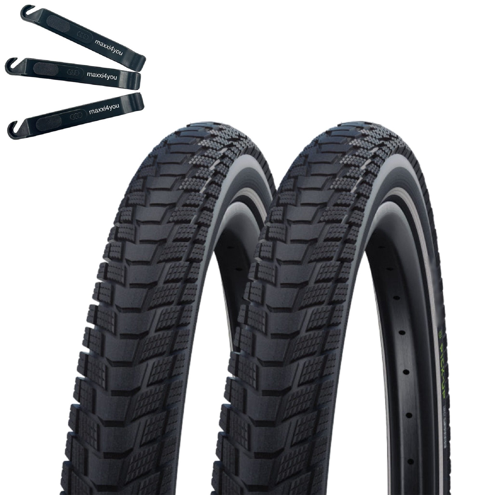 maxxi4you Fahrradreifen 2 x Schwalbe Pick-Up 26 x 2,35 (60-559) Schwarz/Reflex inkl. RH