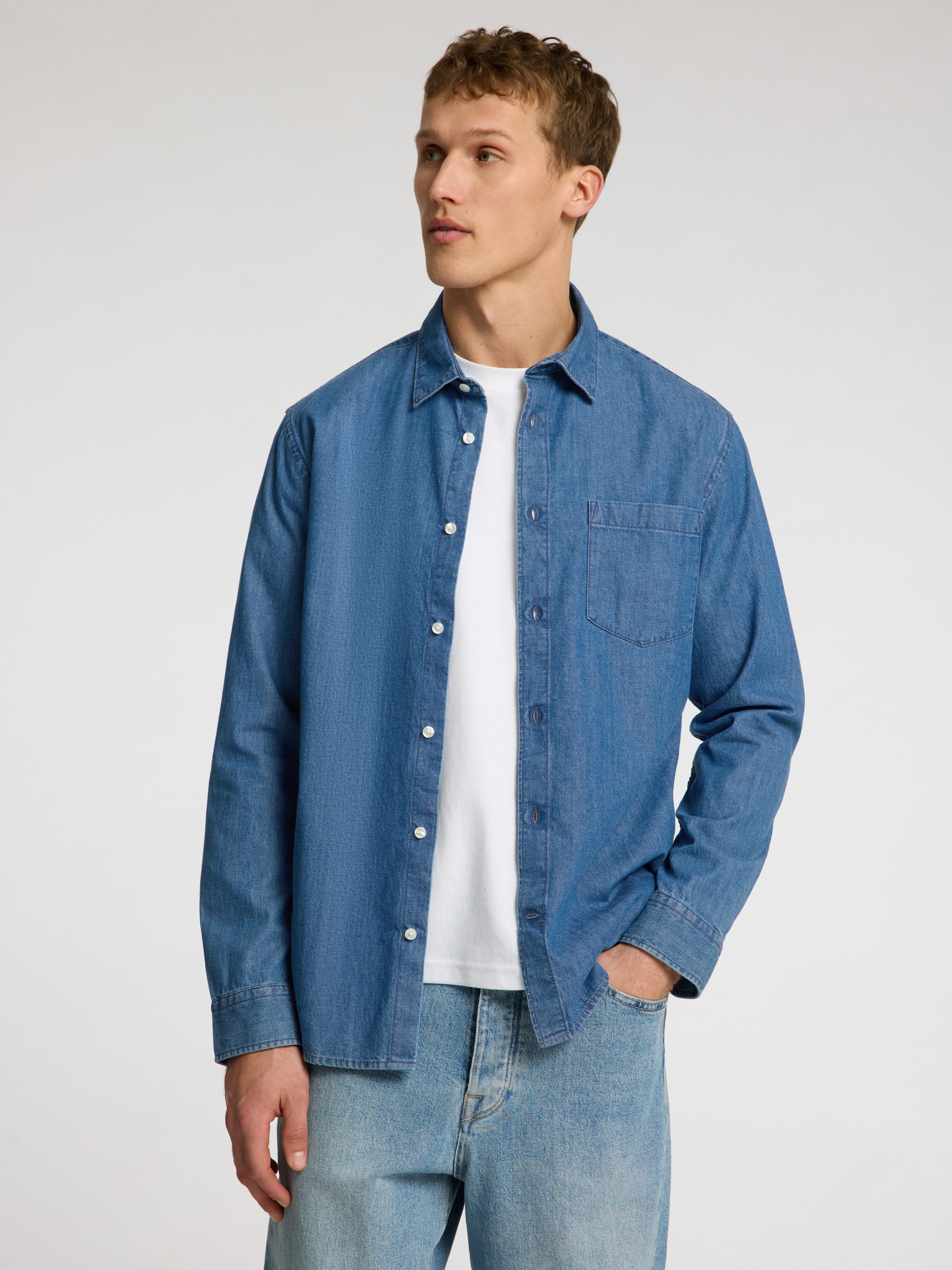 Selected Langarmhemd SLHREGCARLO DENIM LS SHIRT NOOS günstig online kaufen