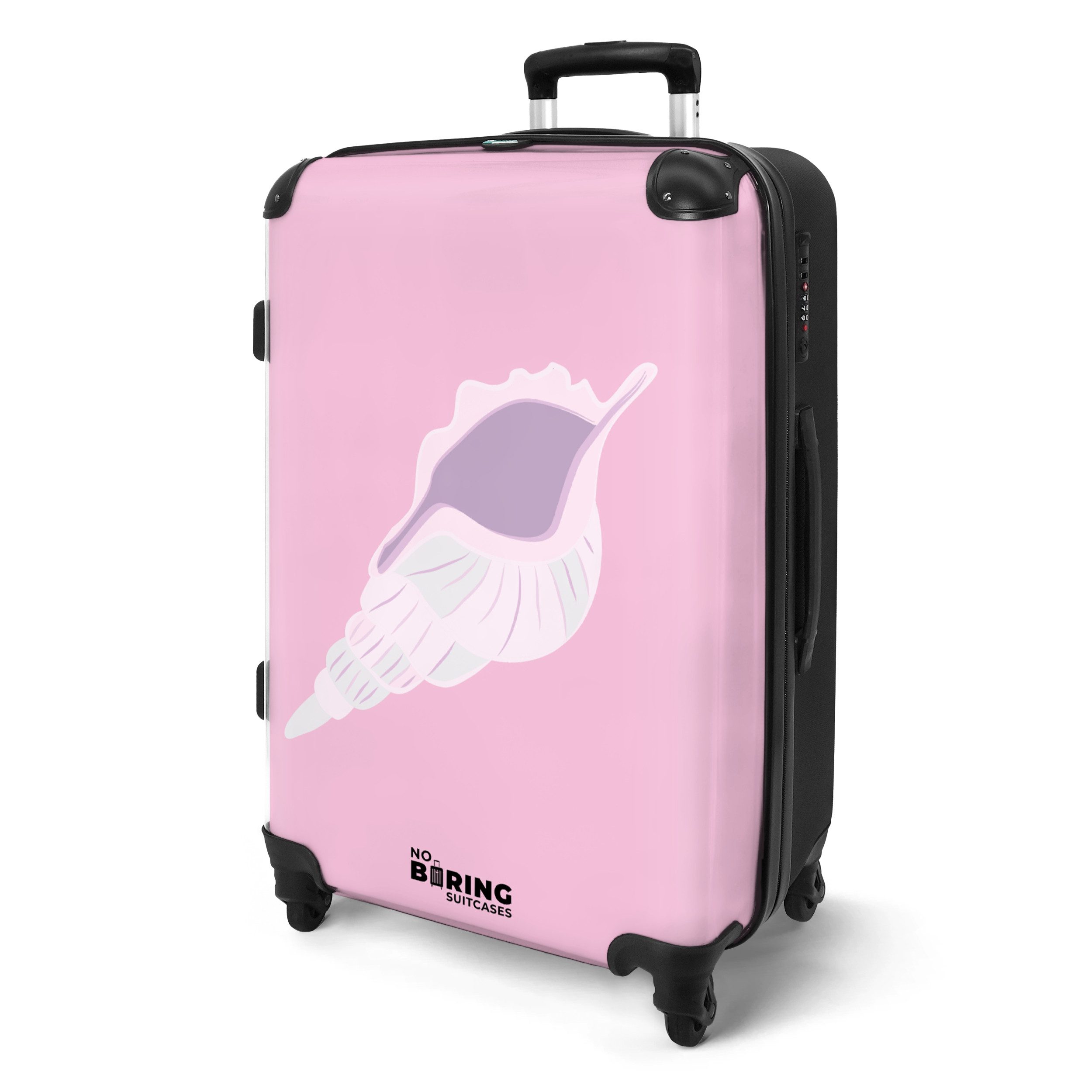NoBoringSuitcases.com© Hartschalen-Trolley Rosa mit lila Schale günstig online kaufen