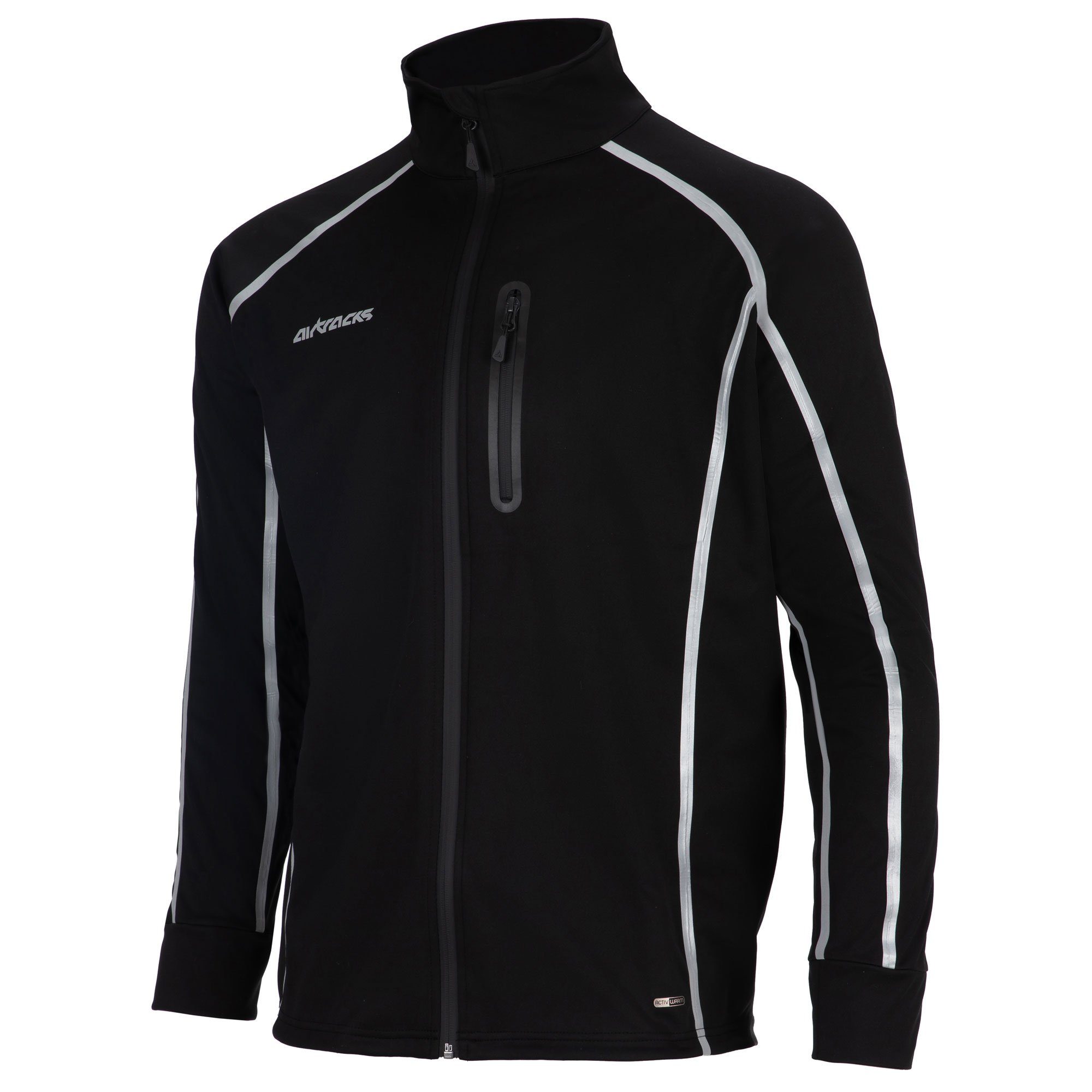 Airtracks Laufjacke Herren Thermo Laufjacke AIR TECH II (Softshell - Wind und Wasserdicht, Funktions Jacke) für die kalte Jahreszeit Herbst-Winter » S M L Xl XXL XXXL « Schwarz