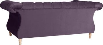 Max Winzer® Chesterfield-Sofa Isabelle, mit Knopfheftung & gedrechselten Füßen in Buche natur, Breite 200 cm