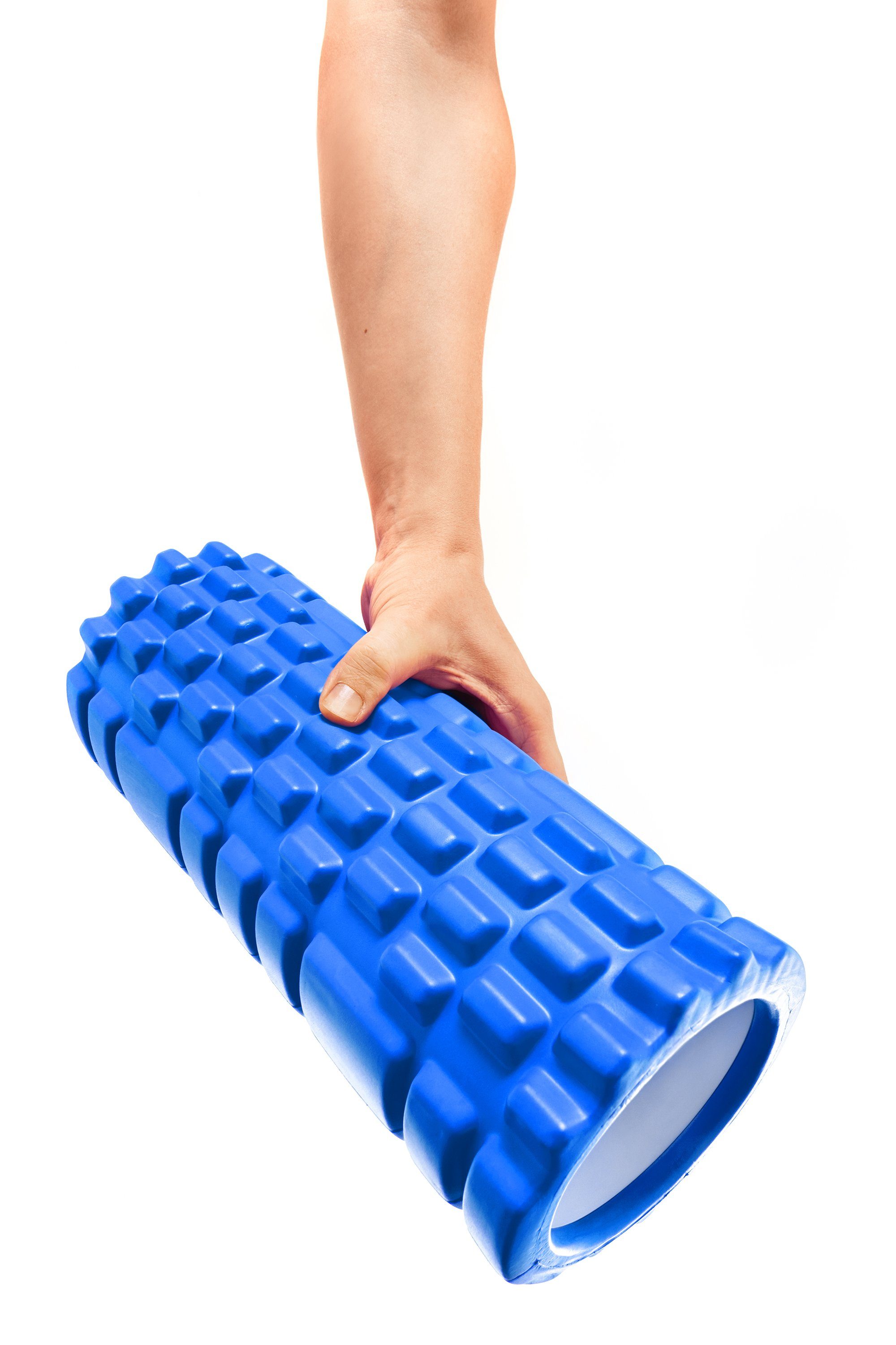 DoYourFitness Massagerolle Faszienrolle Trainingsplan, Anasuya Fitnessrolle blau inkl. 34x14cm