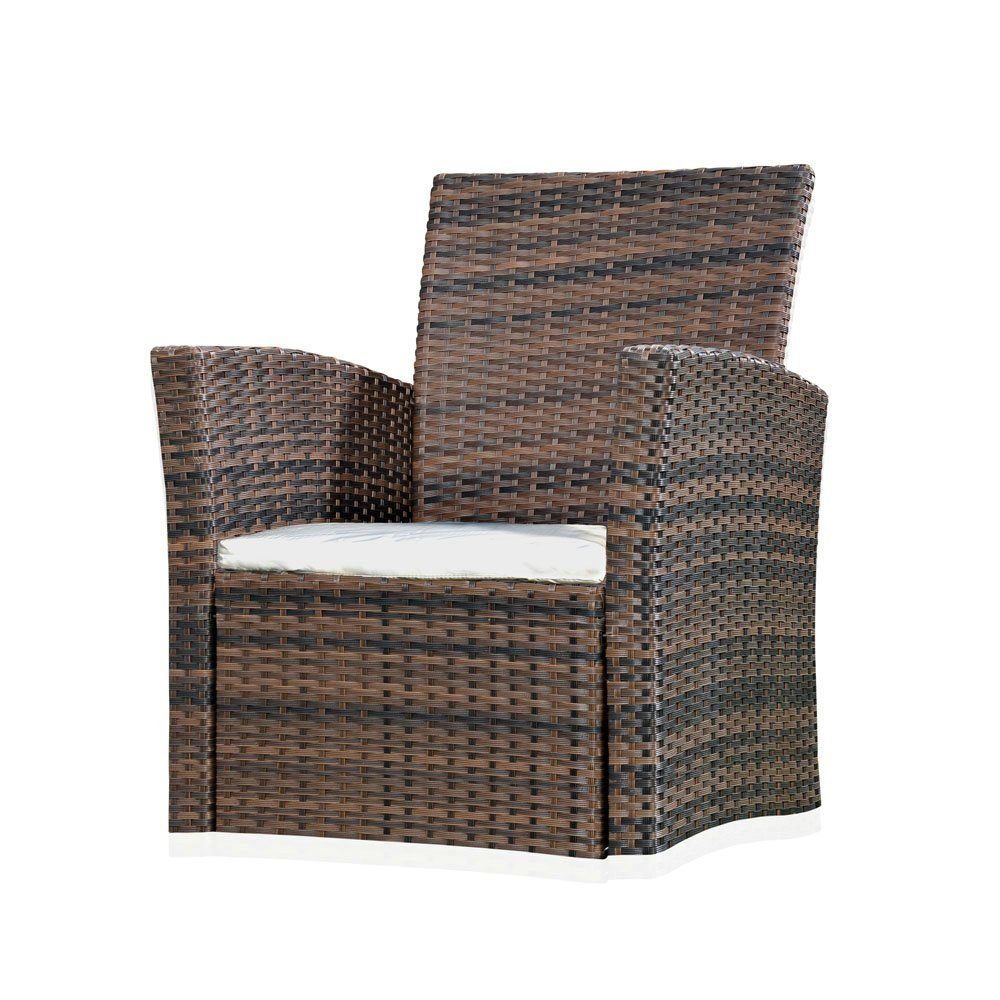 Melko Gartensessel Loungestuhl Sessel Polyrattan Braun günstig online kaufen