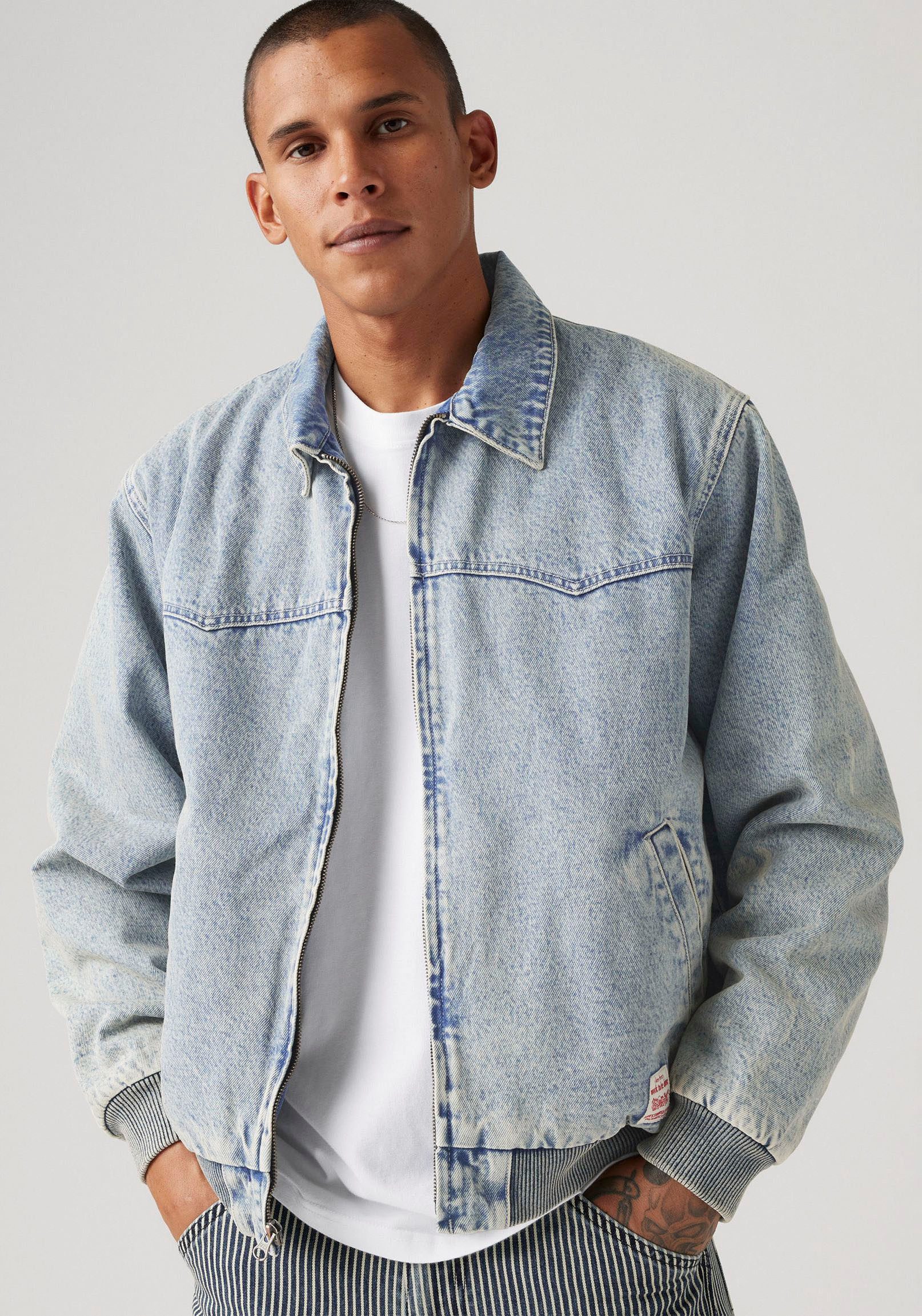 Levi's® Jeansjacke mit Rippbündchen günstig online kaufen