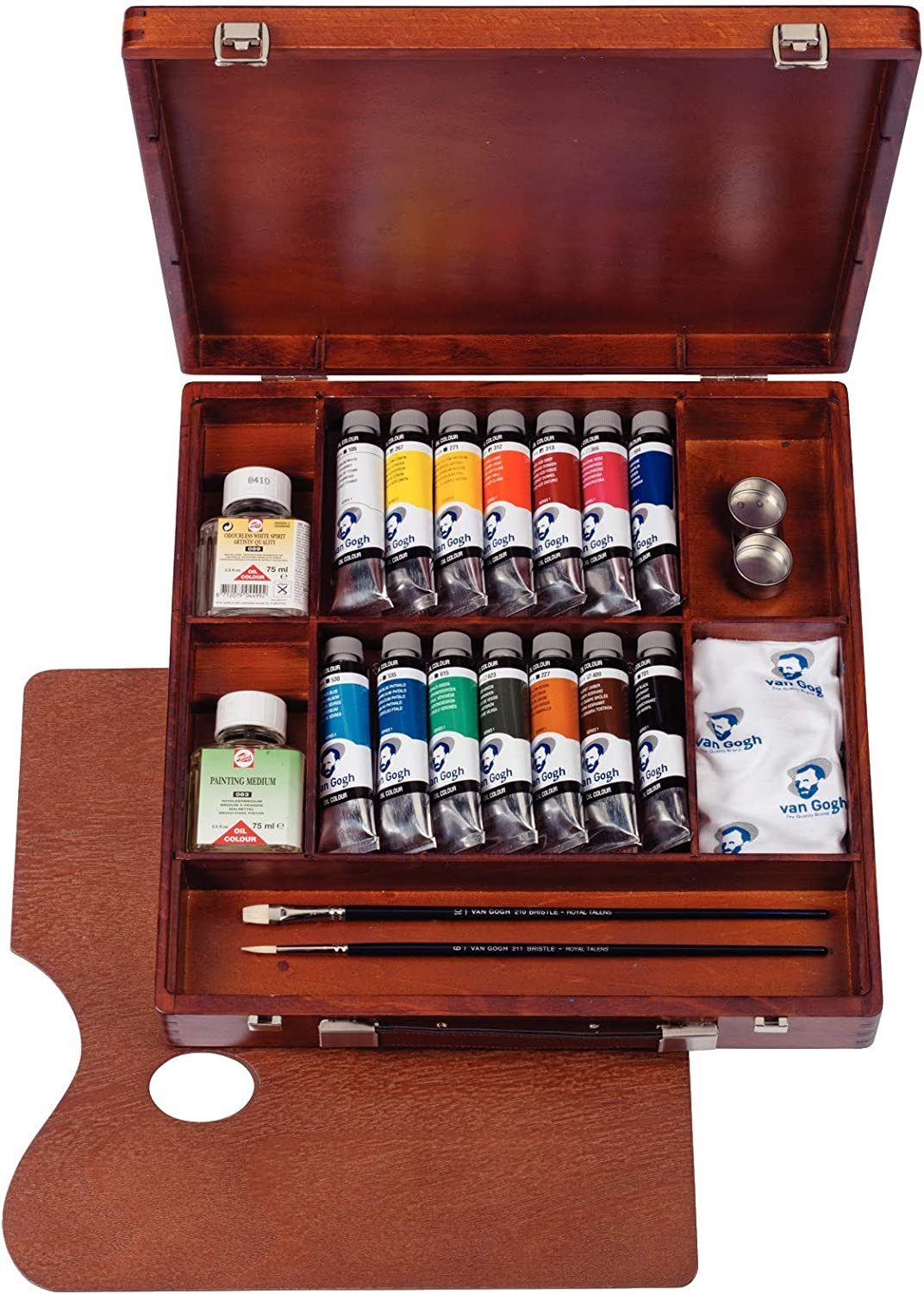 Talens Kreativset Van Gogh Holzkasten Ölfarbe Inspiration 14 Farben, 40 ml-Tuben+Zubehör, (22-tlg., 22-teilig), im hochwertigen Holzkasten