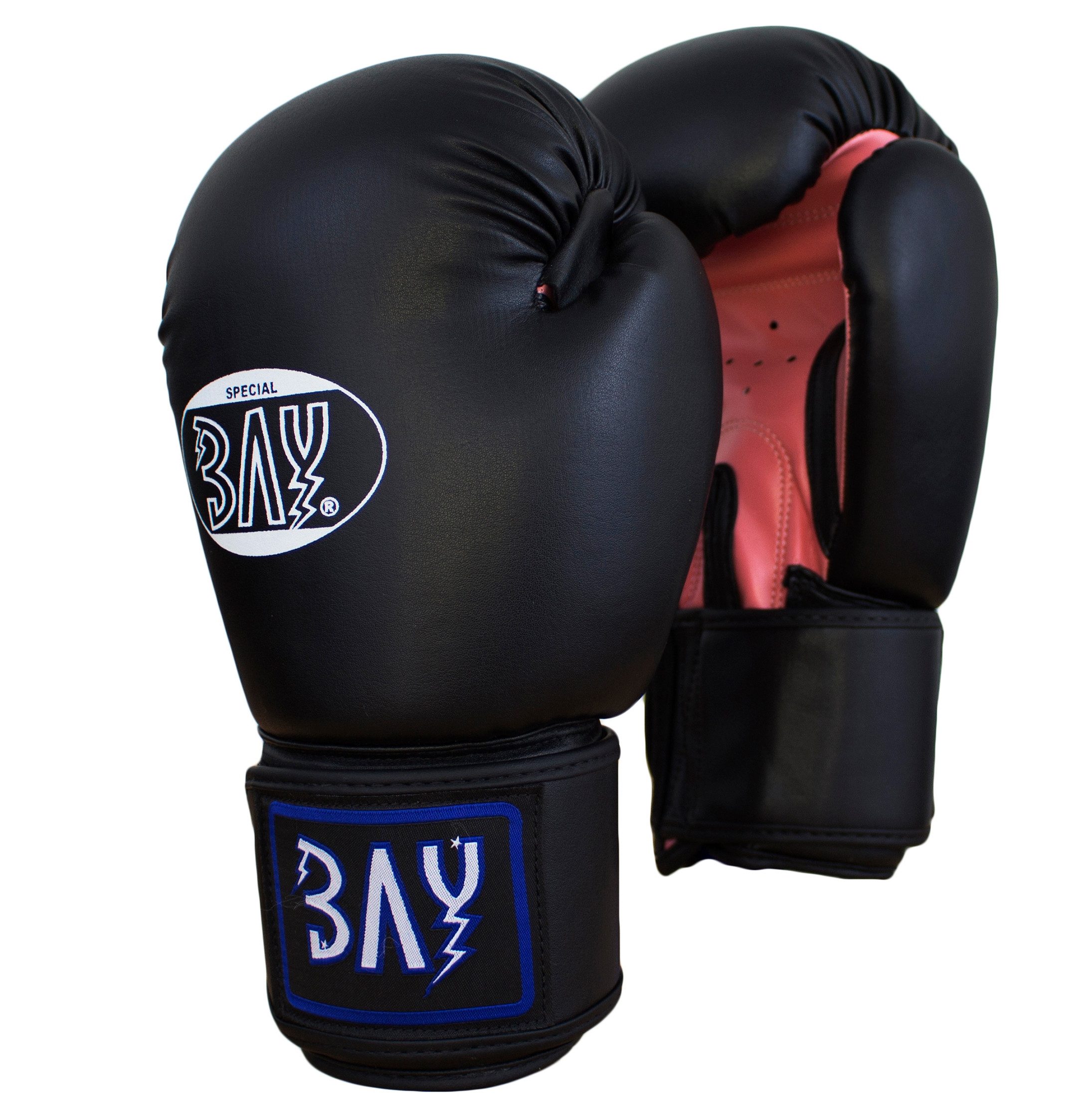 BAY-Sports Boxhandschuhe Future Box-Handschuhe pink schwarz rosa Boxen Kickboxen Damen Kinder (Paar), Damen, Frauen, Mädchen, Kunstleder, Klett, geformtes Schaumteil