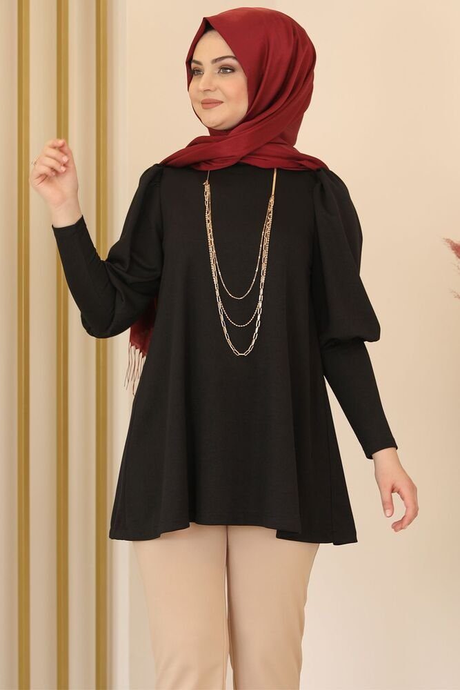 Damen Longtunika Schwarz lange Hijab Modavitrini Tunika Fashion Tunika Tunika Tunika Modest