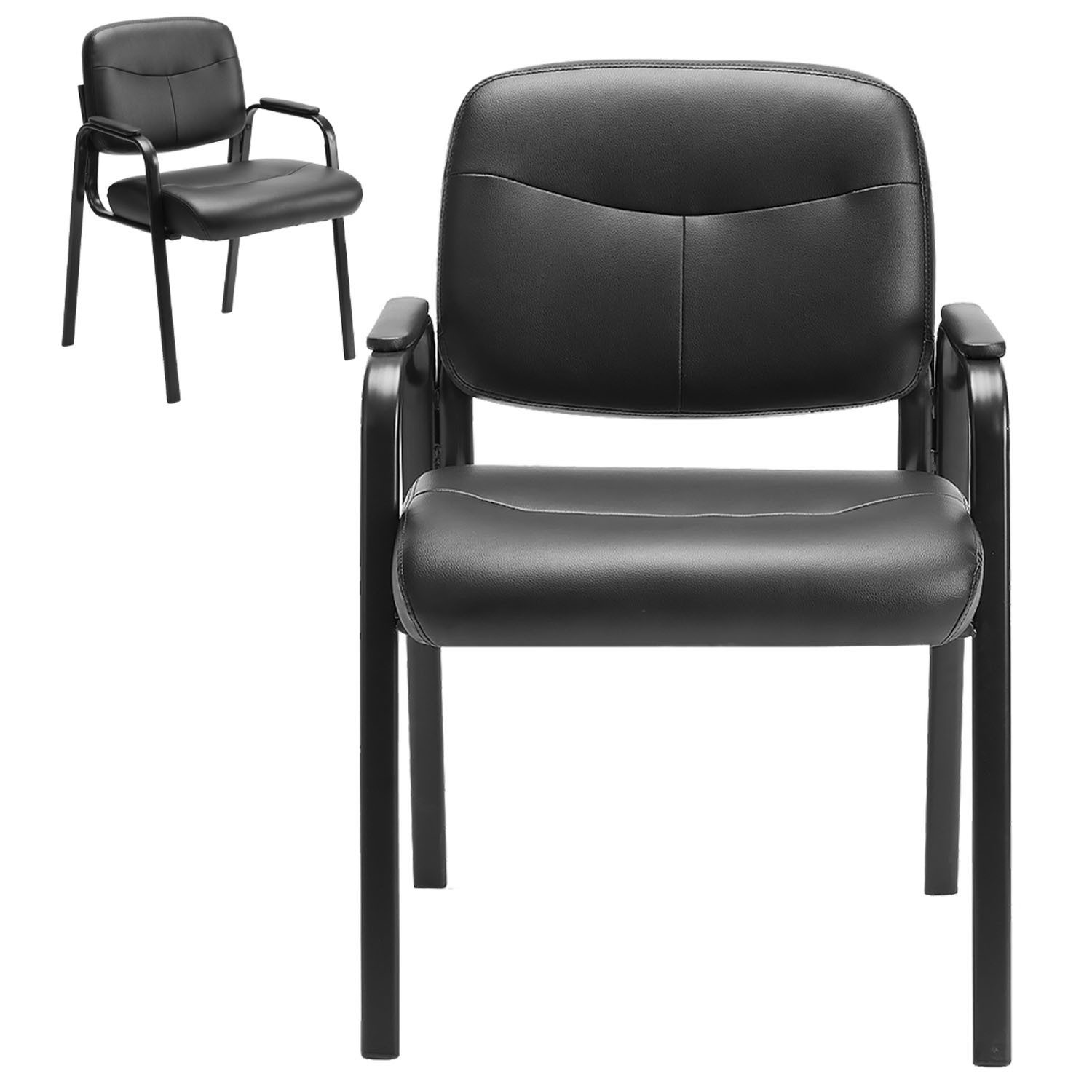 IDEASY Besucherstuhl Presseempfangsstuhl mit Armlehnen und Polstern, PU-Leder verdicktes Kissen und Rückenkissen