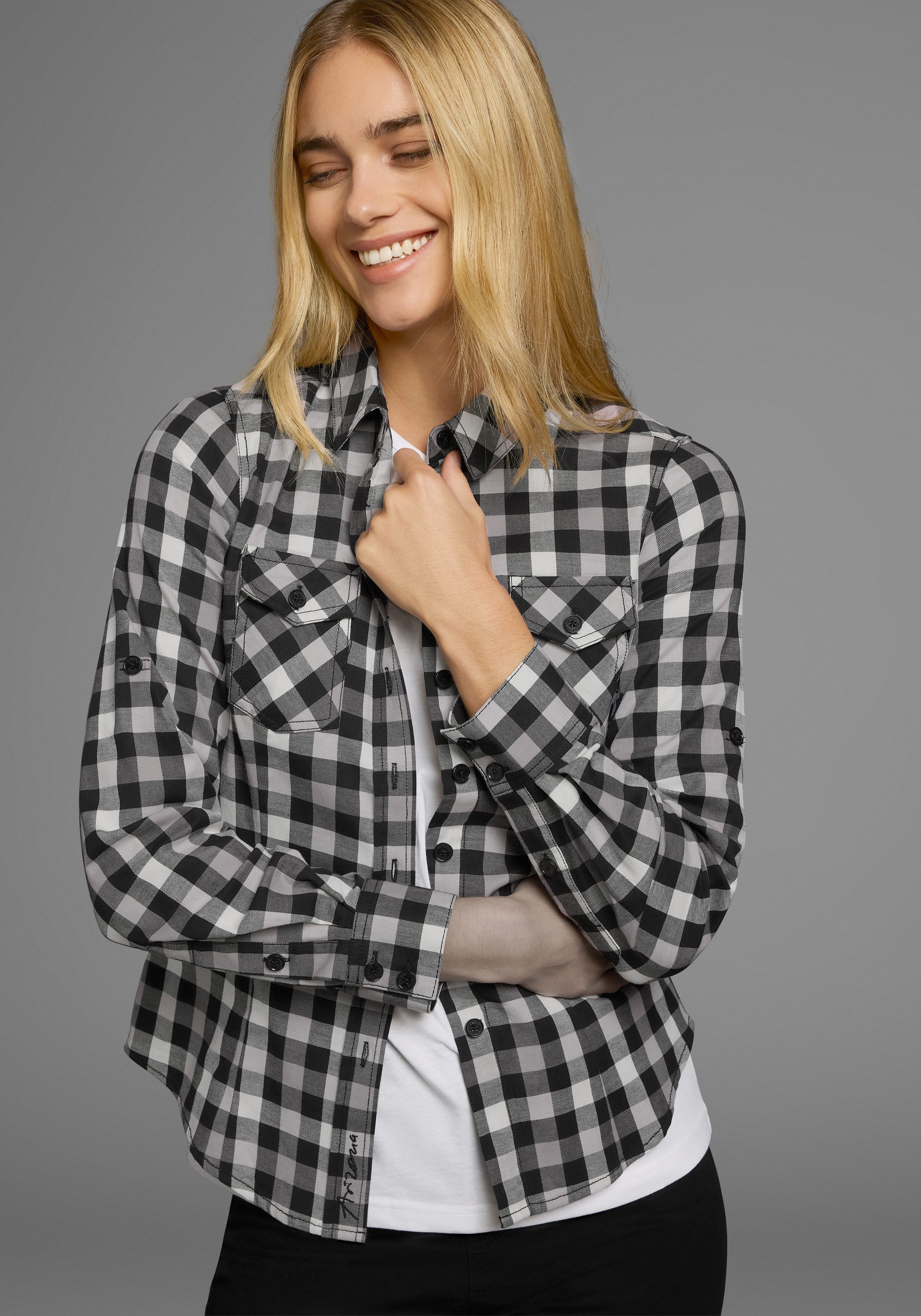 Arizona Karobluse Lässiger-Holzfäller-Look