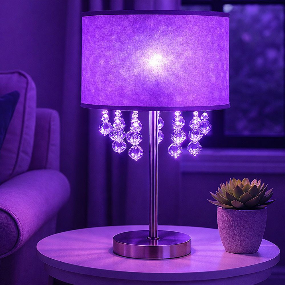 GLOBO LIGHTING LED Tischleuchte, Leuchtmittel inklusive, Kaltweiß, Warmweiß, Neutralweiß, Tageslichtweiß, Farbwechsel, Smart RGB LED Tischleuchte Lampe Kristallleuchte dimmbar App Steuerung