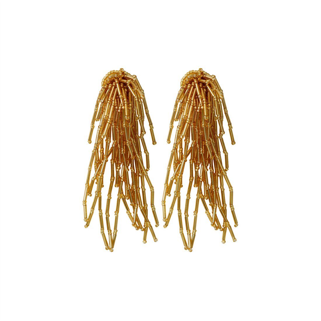 Ohrringe Gold böhmische Damen Ohrringe, Paar Ohrhänger übertrieben Vintage Quaste DÖRÖY