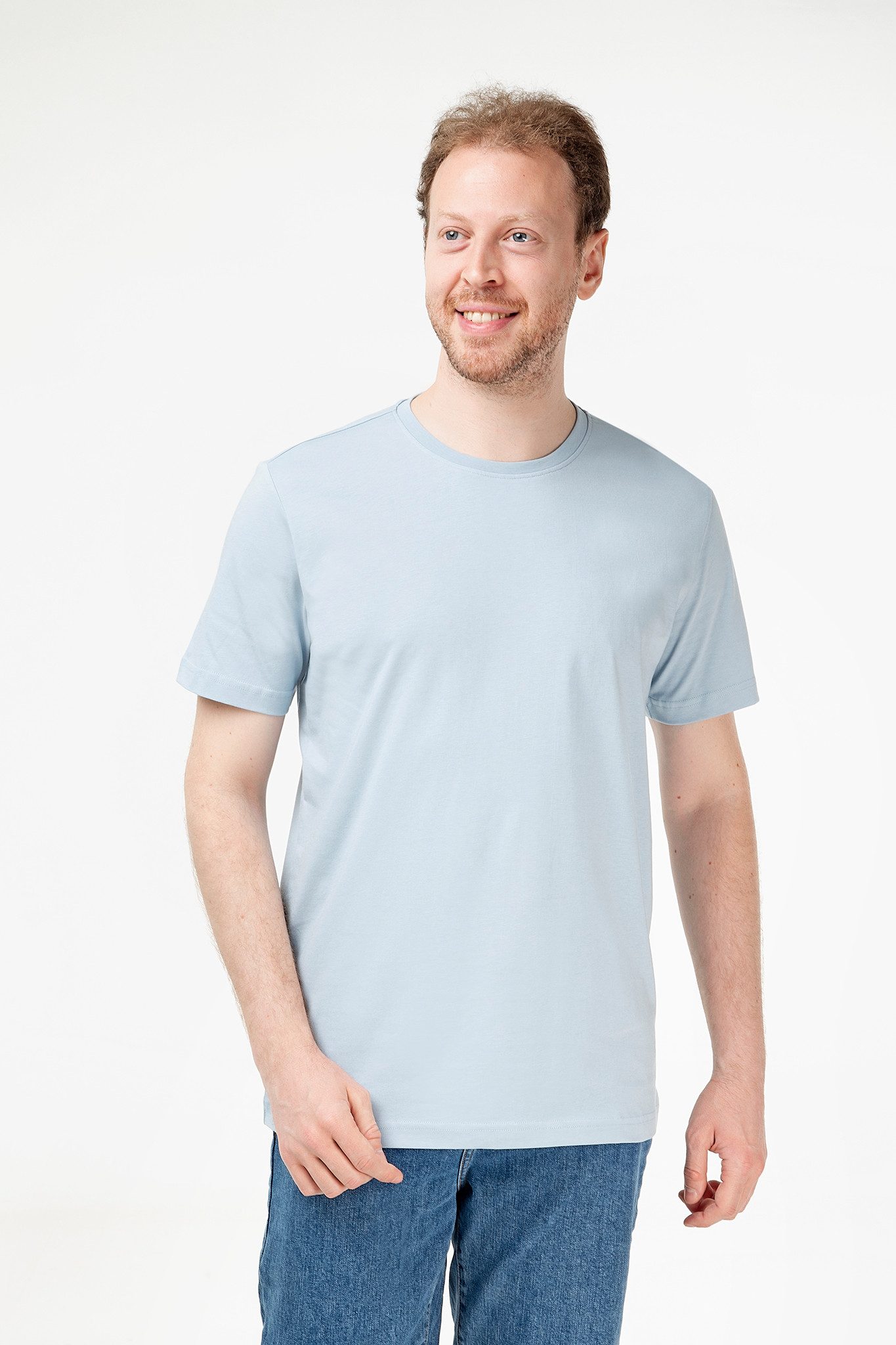 Evermind T-Shirt Herren T-Shirt mit Rundhalsausschnitt