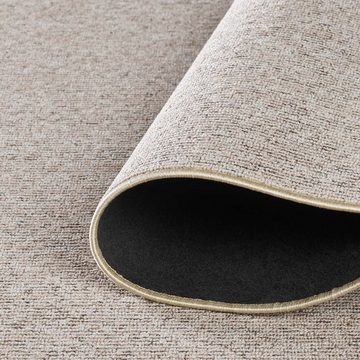 Teppich Kurzflor-Teppich Joy Flachgewebe Schlingenteppich, TaraCarpet, rechteckig, Höhe: 4 mm, Flachflor Kurzflor uni beige Wohnzimmer Schlafzimmer Esszimmer 080x150