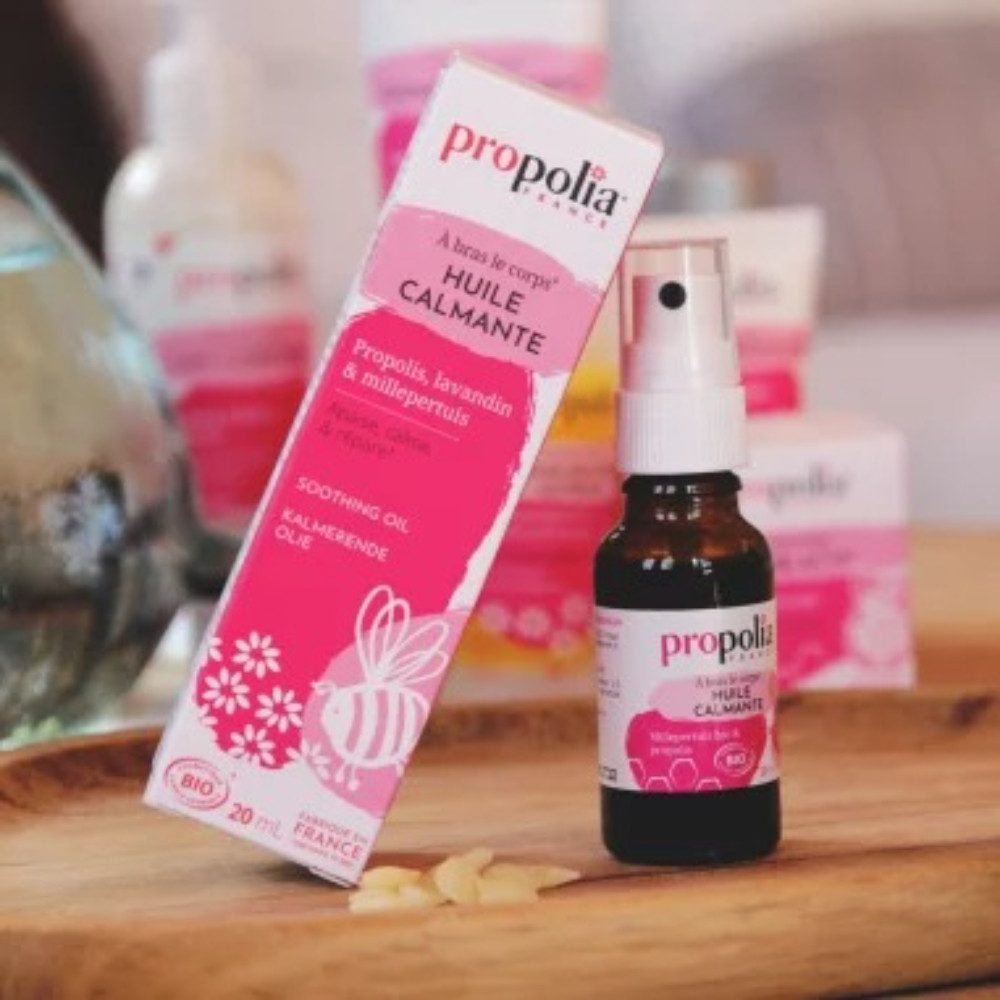 propolia Körperöl Beruhigendes Hautöl mit Propolis & Johanniskraut für empfindliche Haut, 1-tlg., Natürliches Bio Hautpflegeöl gegen Rötungen, Ausschlag & Irritationen