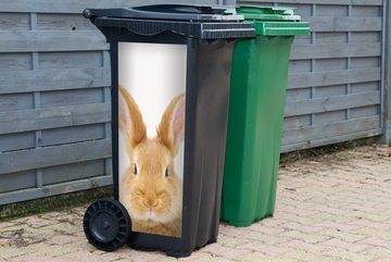 MuchoWow Wandsticker Kinder - Kaninchen - Kind - Mädchen - Jungen (1 St), Mülleimer-aufkleber, Mülltonne, Sticker, Container, Abfalbehälter
